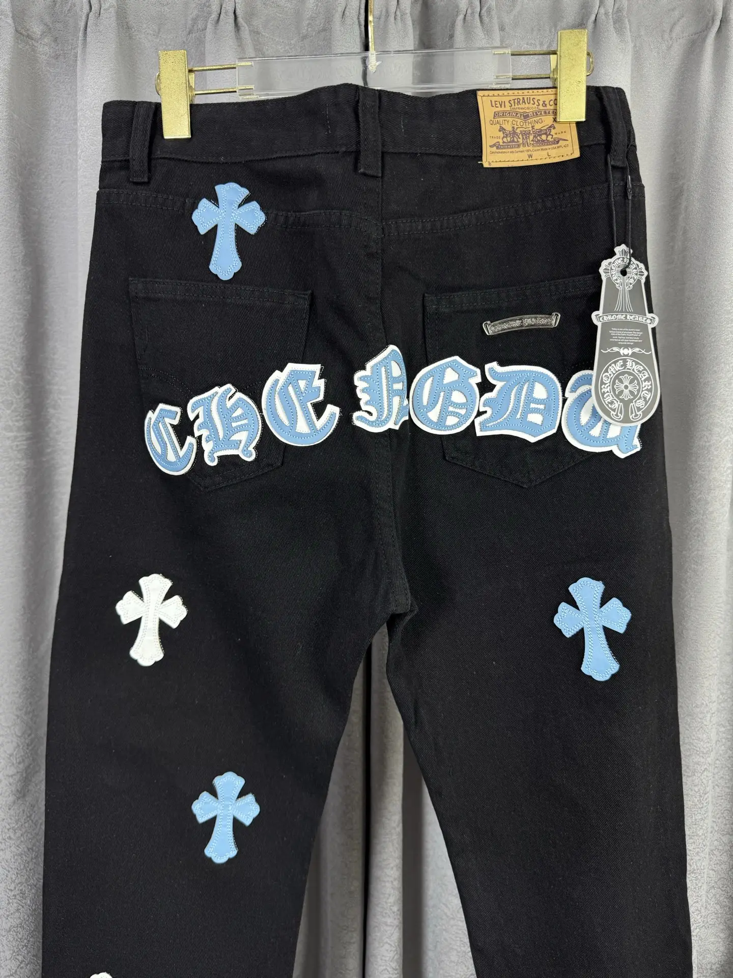 Chrome Hearts Cross Patch Remake Straight-Leg Jeans D18019571 — view 8