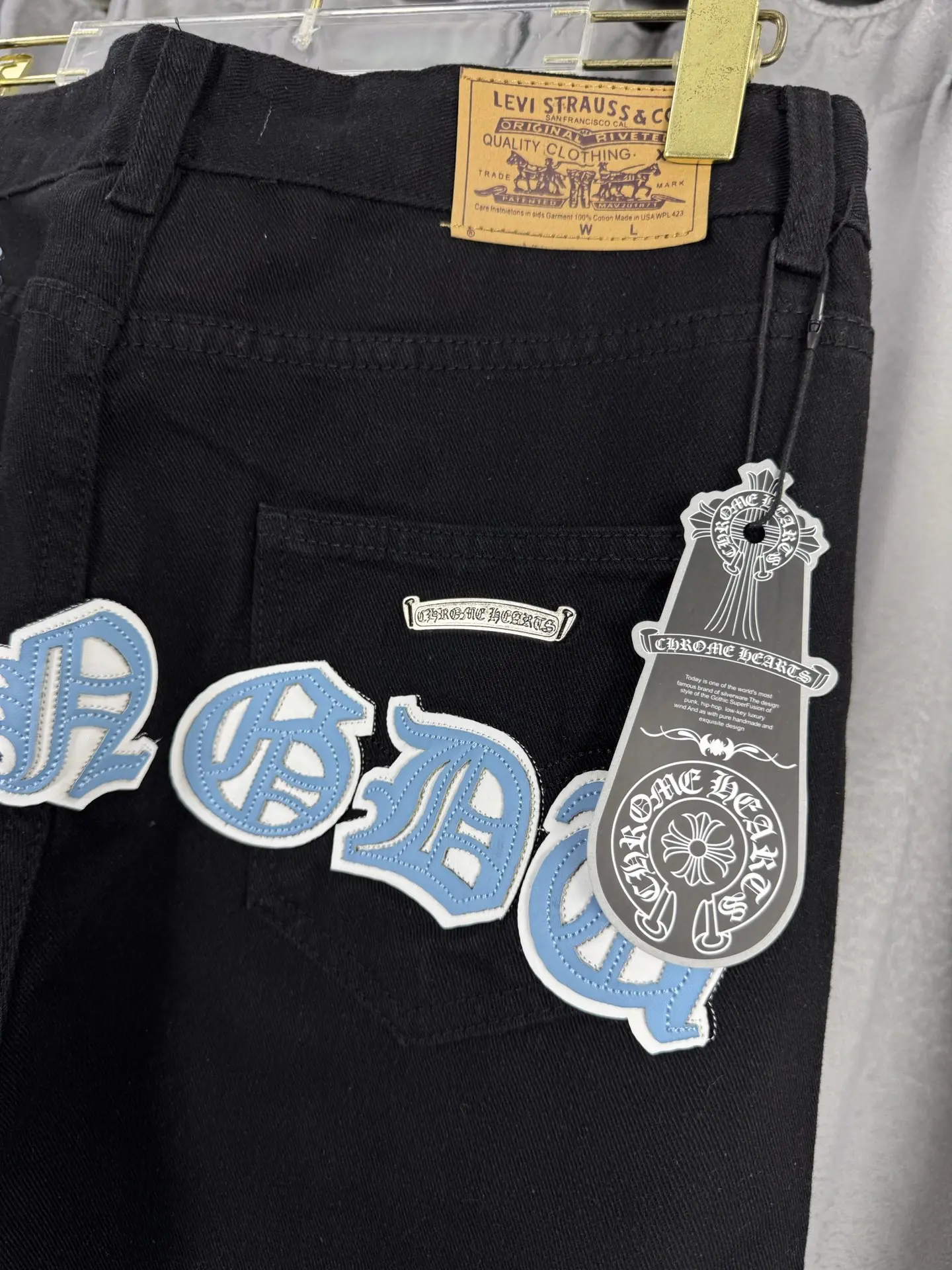Chrome Hearts Cross Patch Remake Straight-Leg Jeans D18019571 — view 9