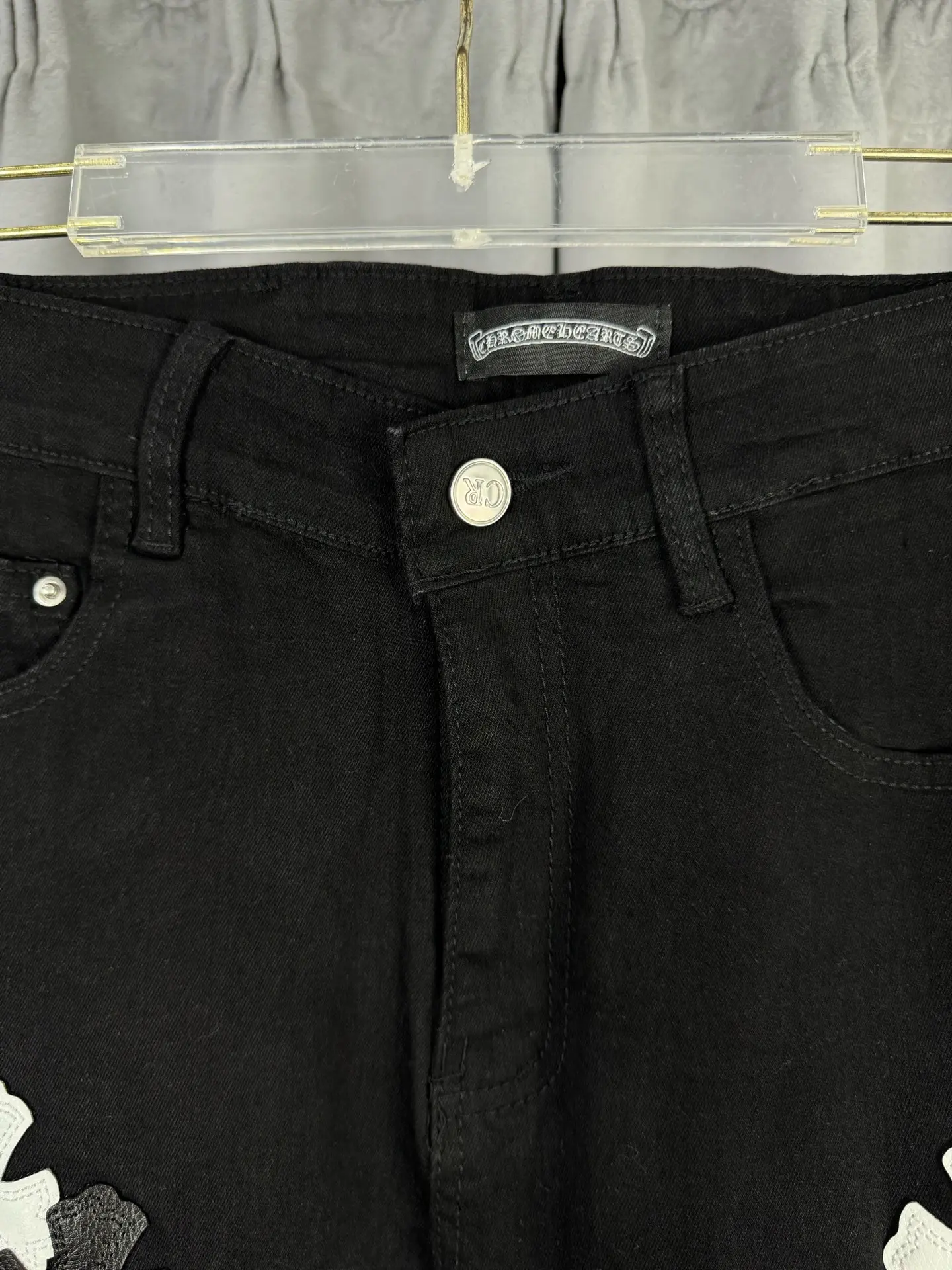 Chrome Hearts Leather Cross Patch Straight-Leg Jeans D18019547 — view 5