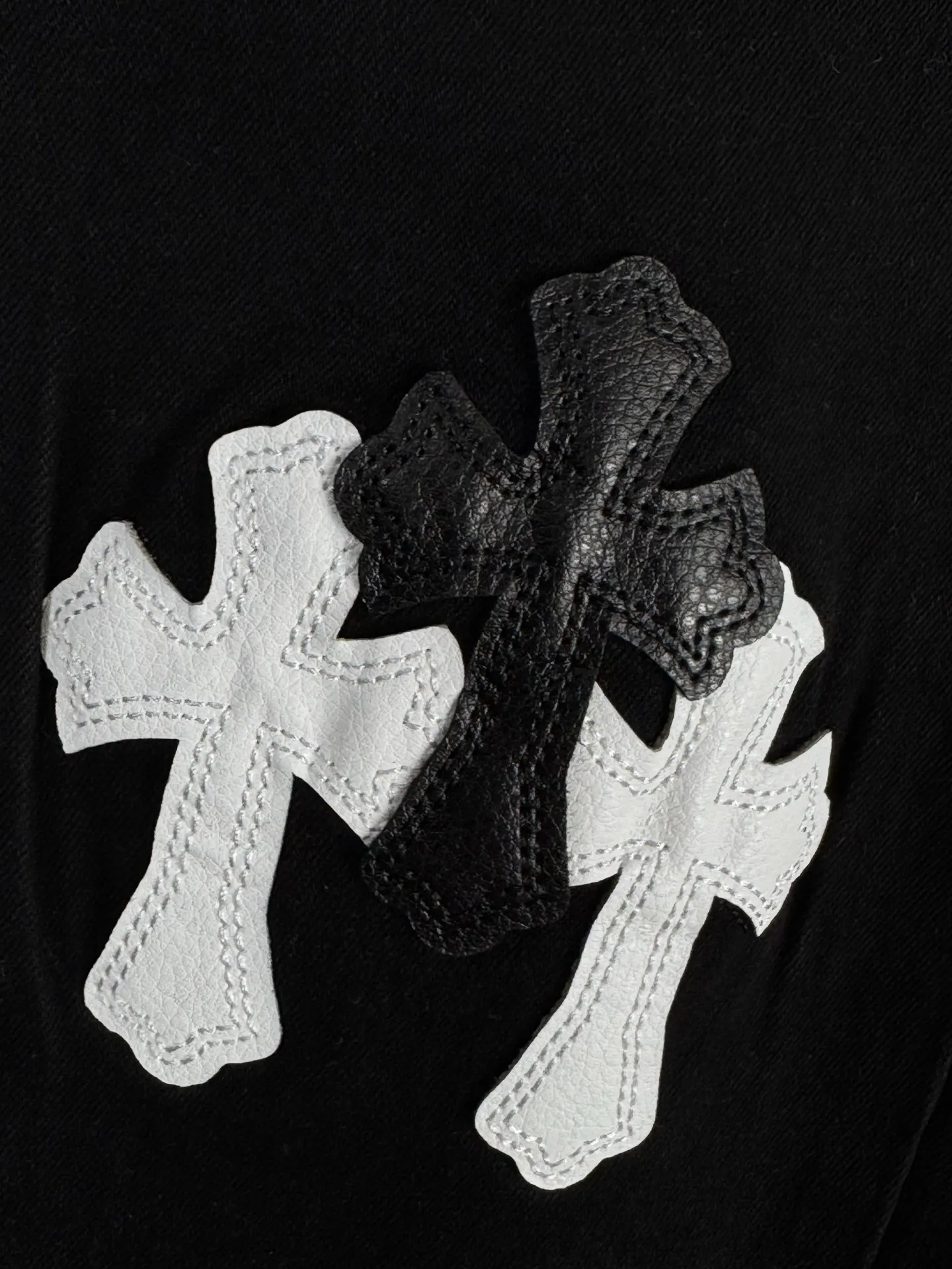 Chrome Hearts Leather Cross Patch Straight-Leg Jeans D18019547 — view 7