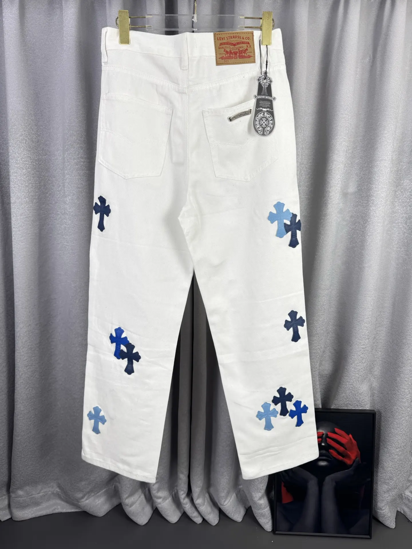 Chrome Hearts Cross-Patch Straight-Leg Jeans D18019577 — view 2