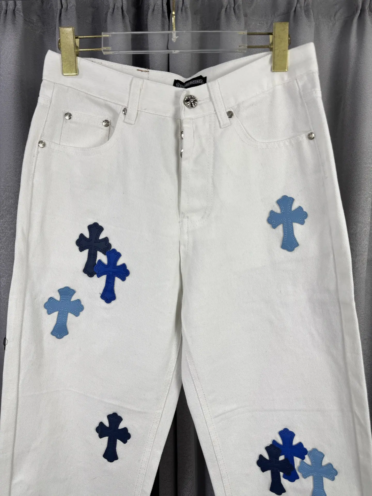 Chrome Hearts Cross-Patch Straight-Leg Jeans D18019577 — view 3