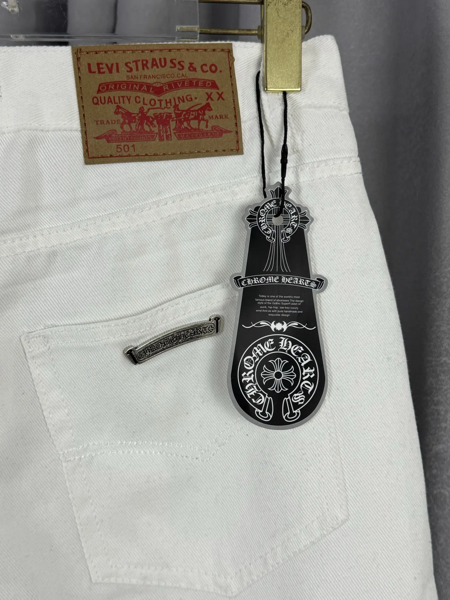 Chrome Hearts Cross-Patch Straight-Leg Jeans D18019577 — view 9
