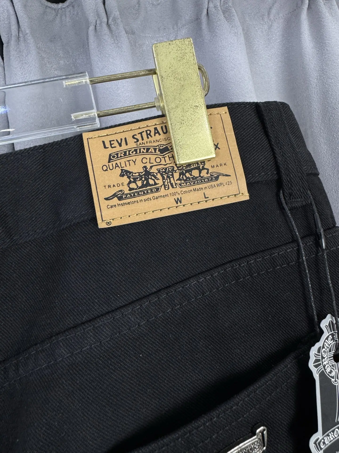 Chrome Hearts Leather Cross Patch Straight-Leg Jeans D18019578 — view 9