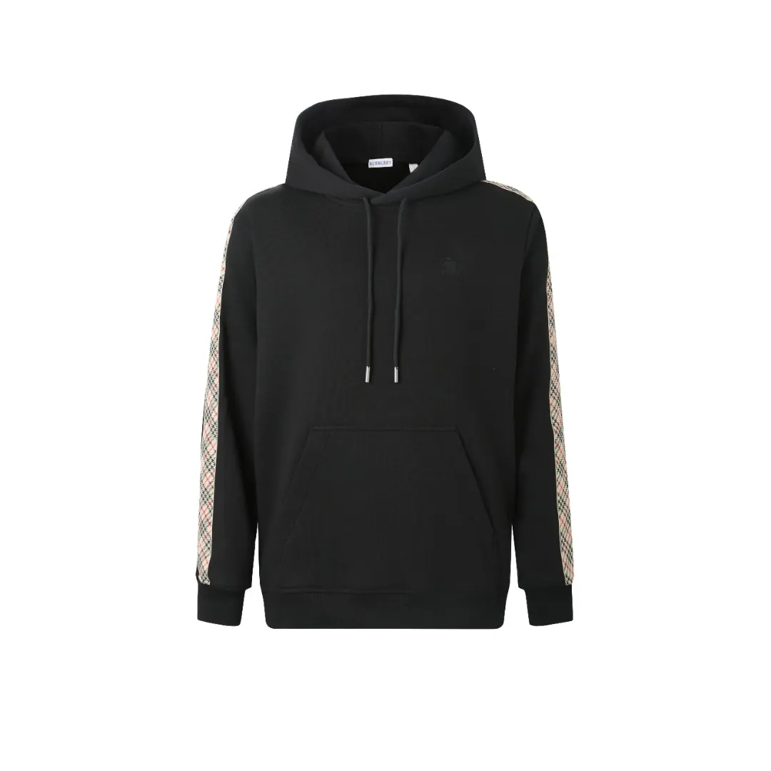 Check-Trim Cotton Blend Hoodie D18521661