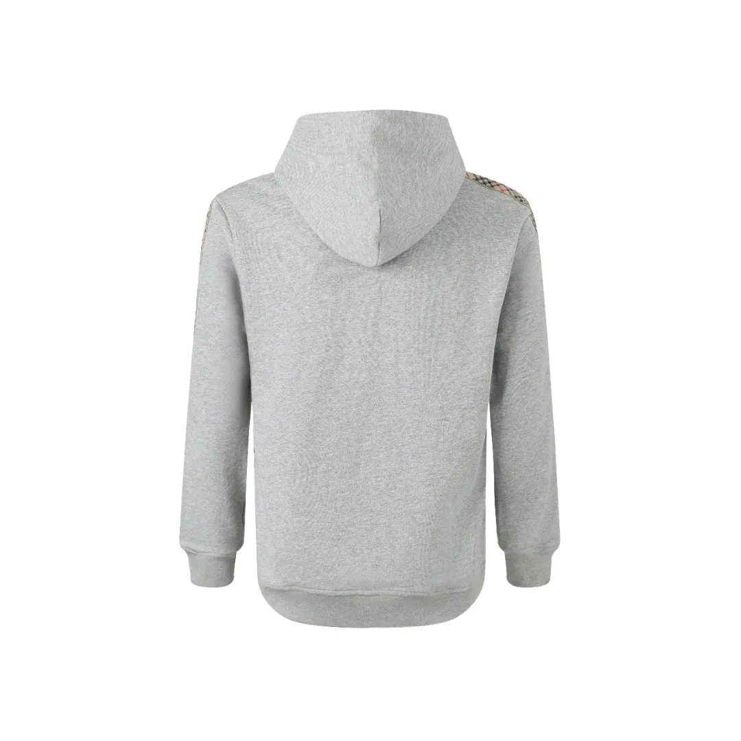 Check-Trim Cotton-Blend Jersey Hoodie D18521662 — view 3