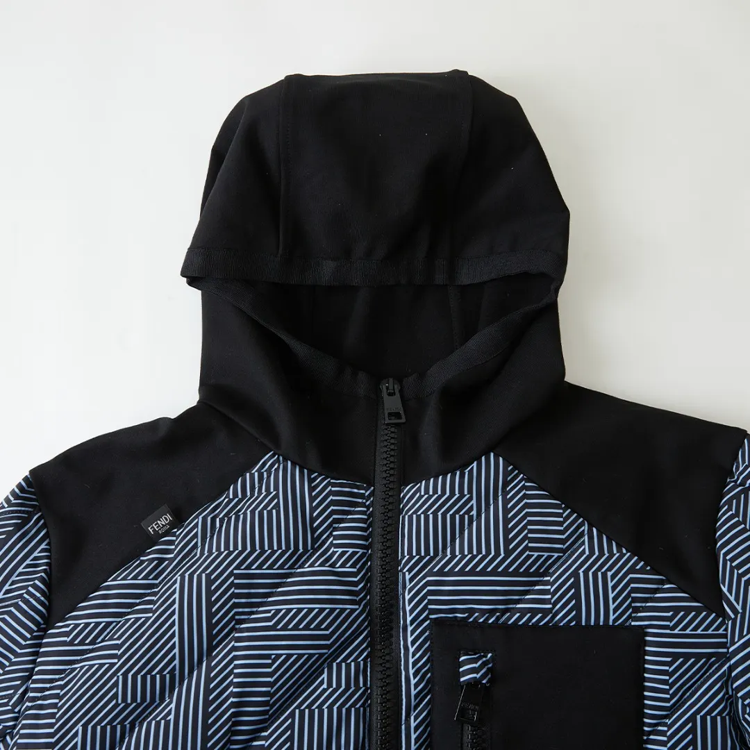 FF Pattern Hooded Puffer Jacket D19021651 — view 3