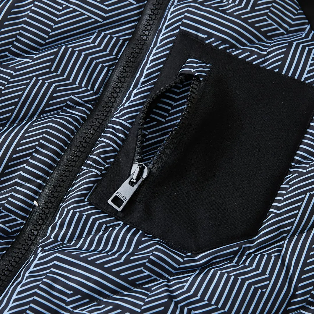 FF Pattern Hooded Puffer Jacket D19021651 — view 6