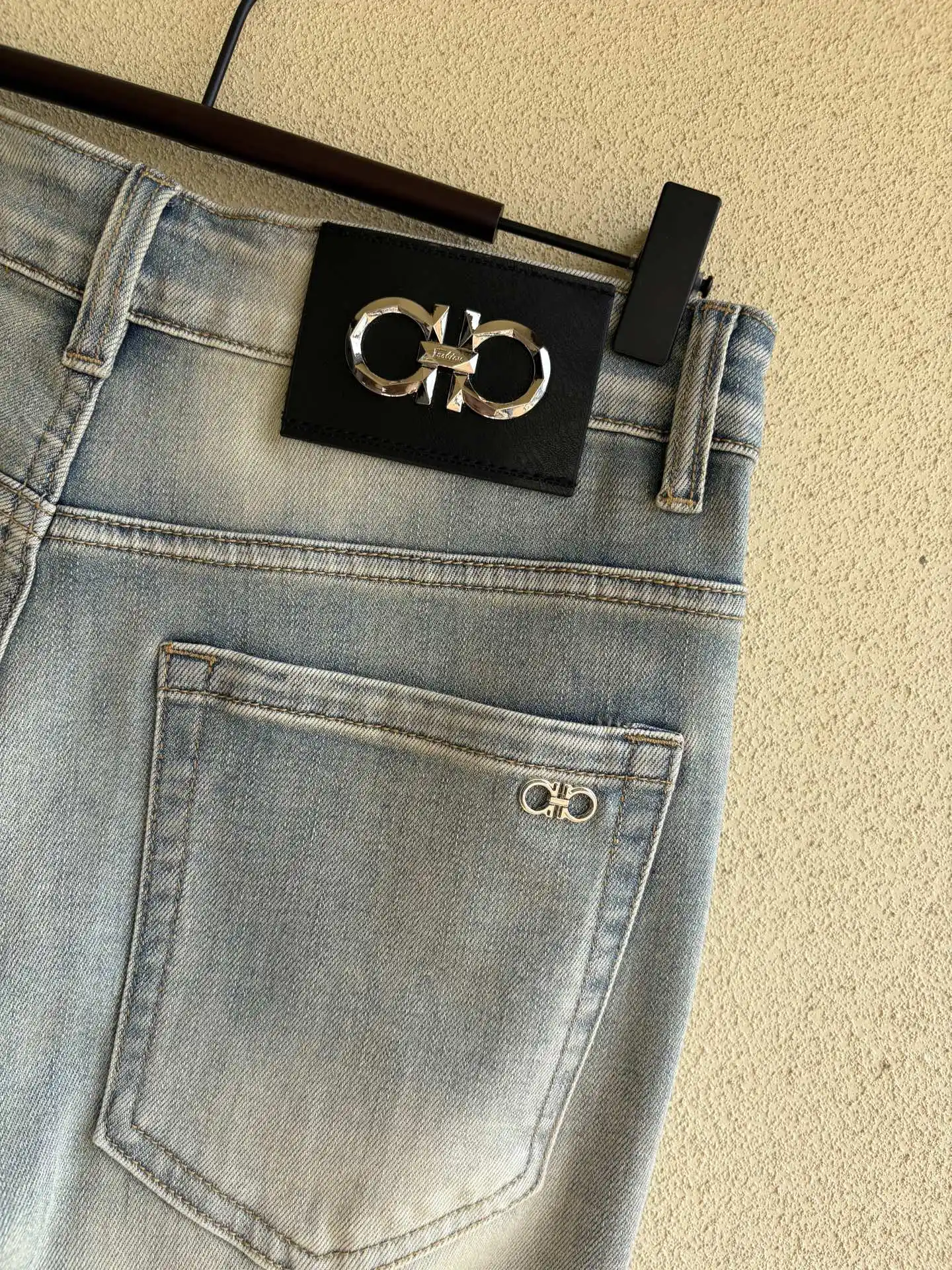 Gancini Logo Patch Slim-Fit Jeans D19019069 — view 9