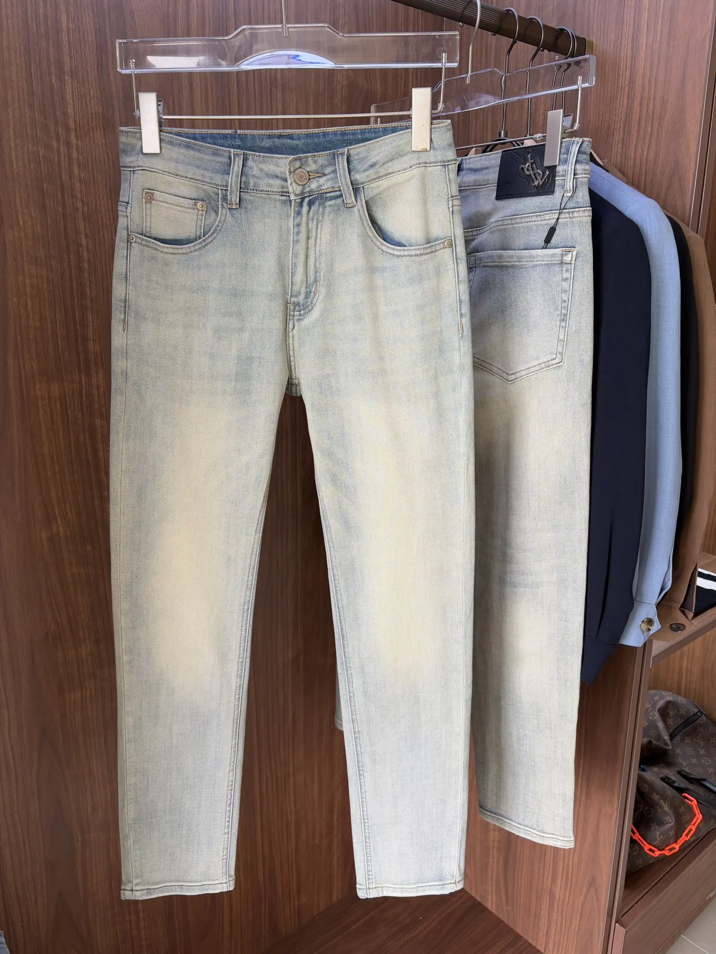 Monogram Leather Patch Slim-Fit Jeans D19019077 — view 2