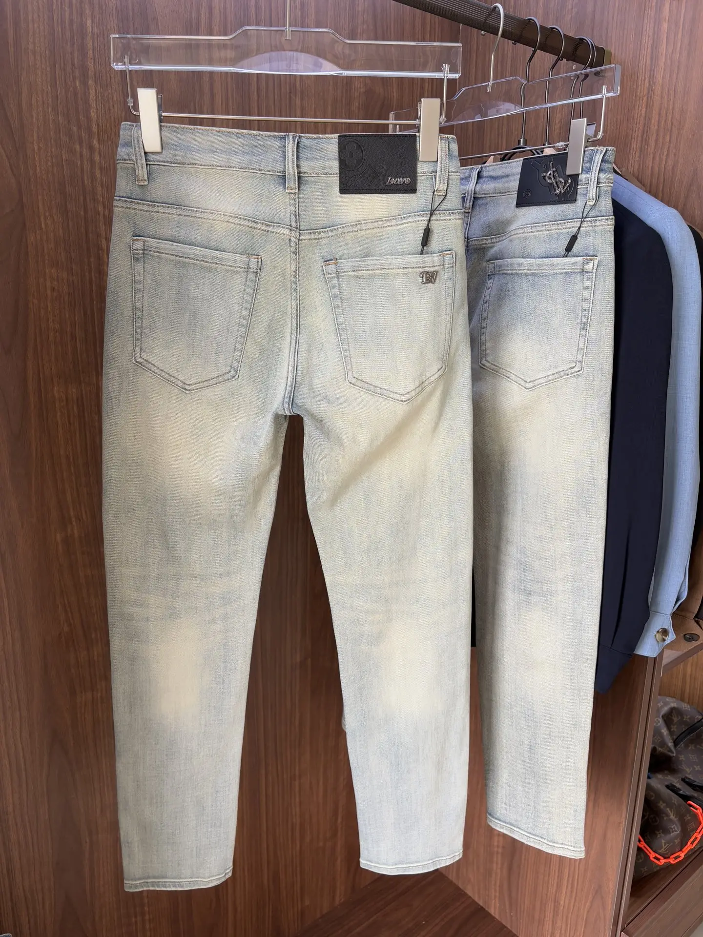 Monogram Leather Patch Slim-Fit Jeans D19019077 — view 3