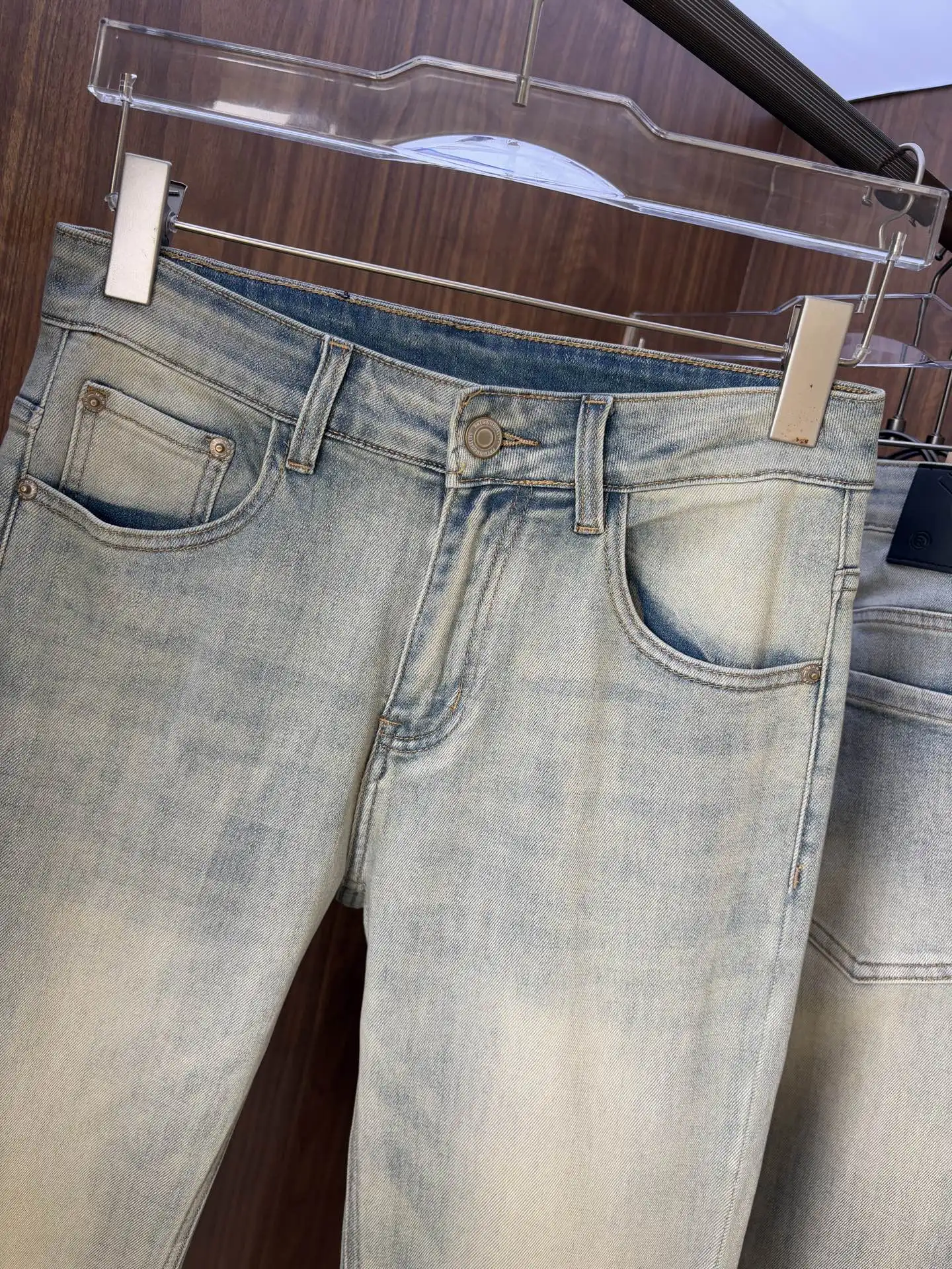 Monogram Leather Patch Slim-Fit Jeans D19019077 — view 4