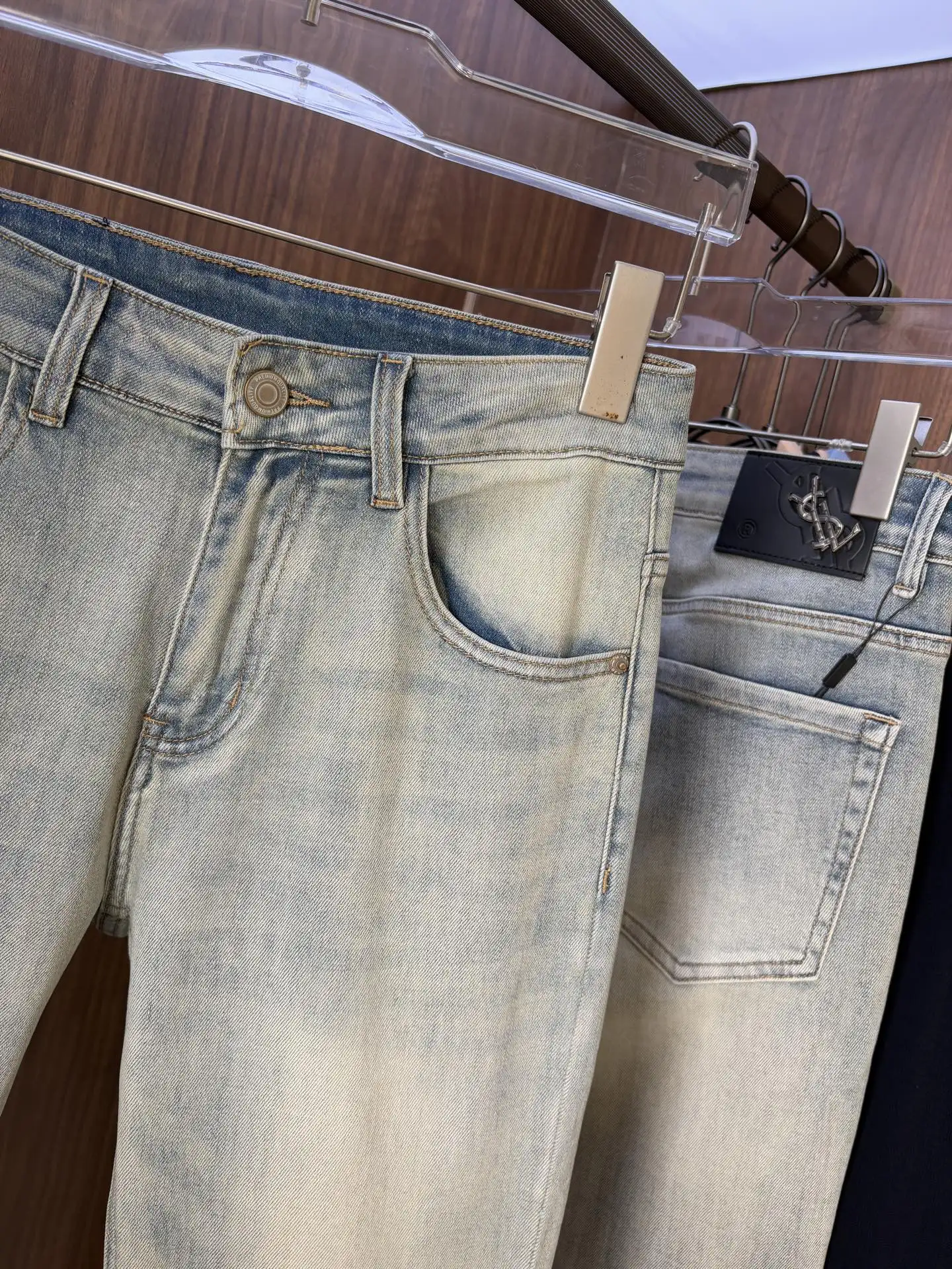 Monogram Leather Patch Slim-Fit Jeans D19019077 — view 5