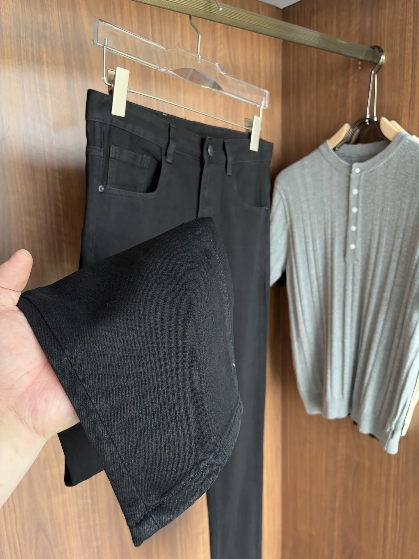 Slim-Fit Black Denim Jeans D19019080 — view 7