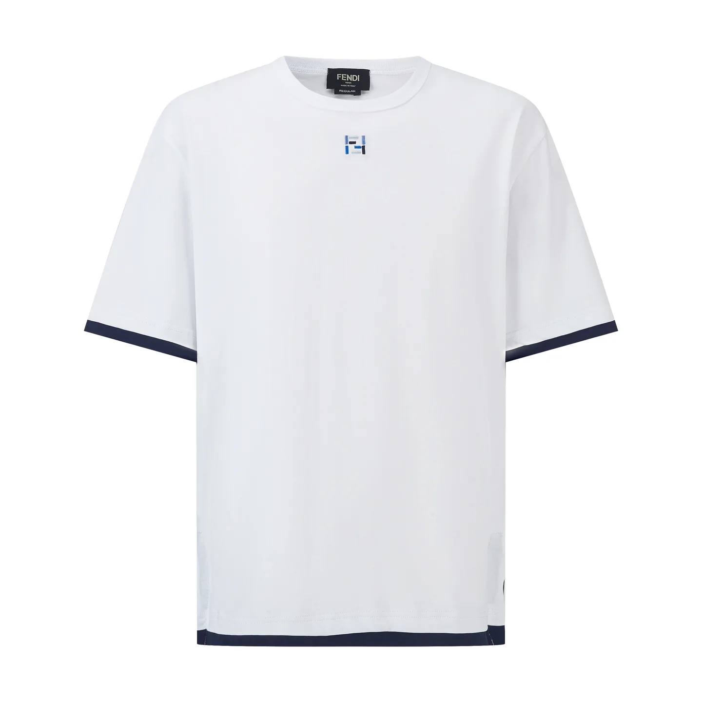 FF Logo Embroidered Layered Cotton T-Shirt D19022379