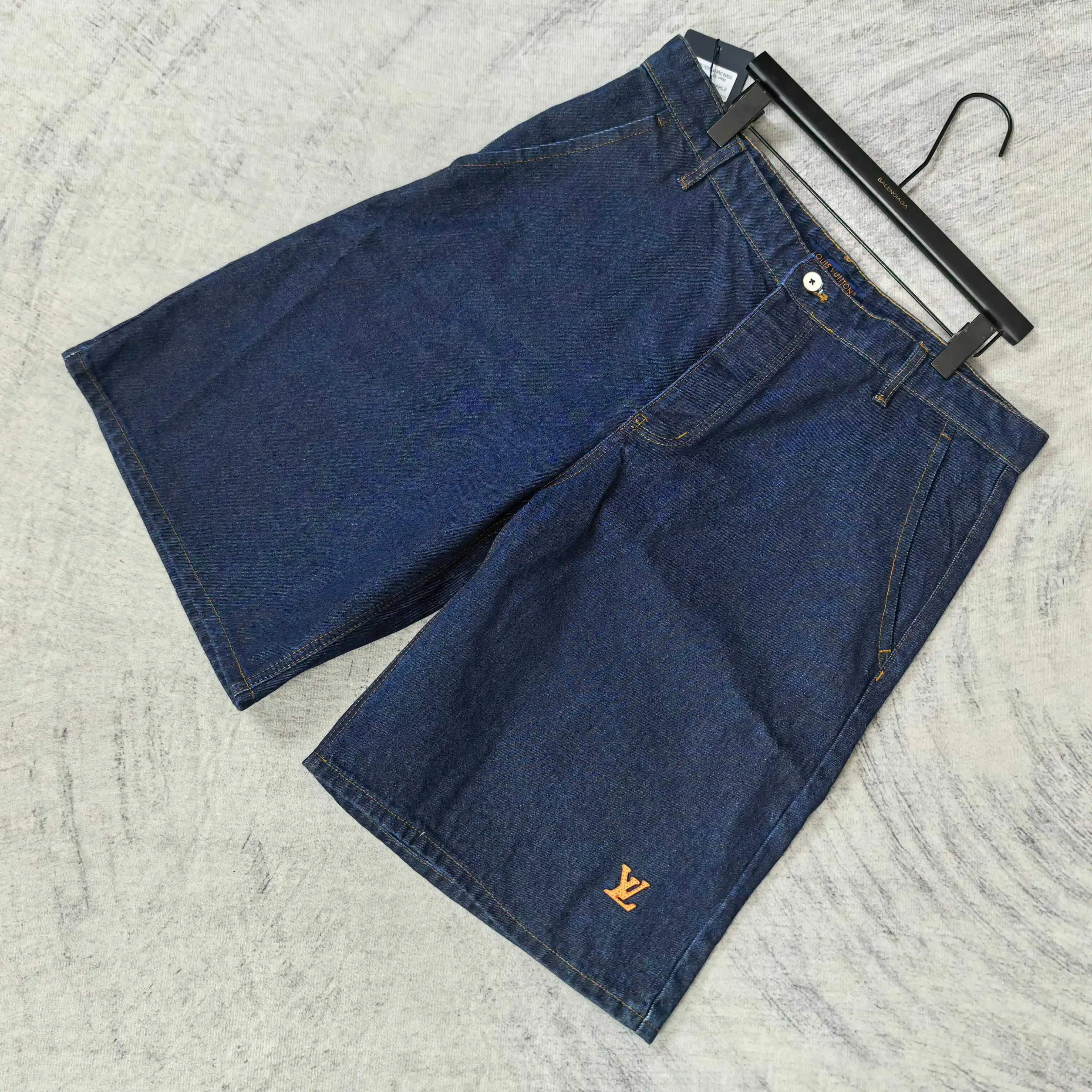 Logo-Embroidered Washed Denim Shorts D19024505 — view 4