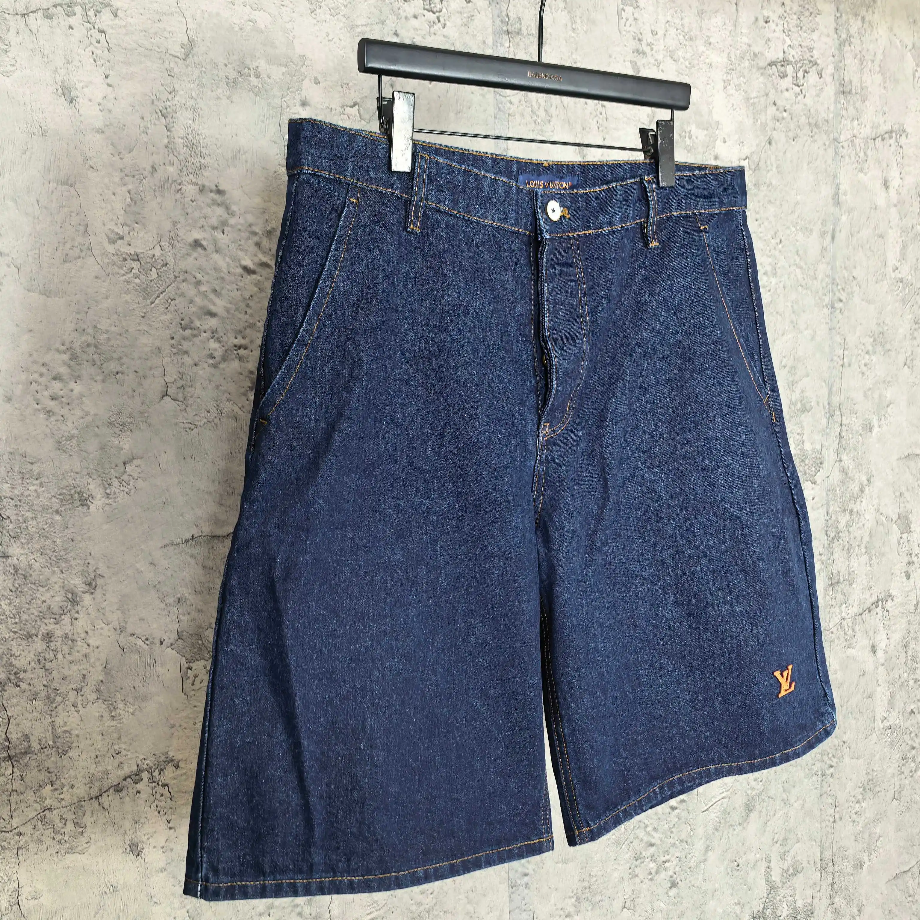 Logo-Embroidered Washed Denim Shorts D19024505 — view 7