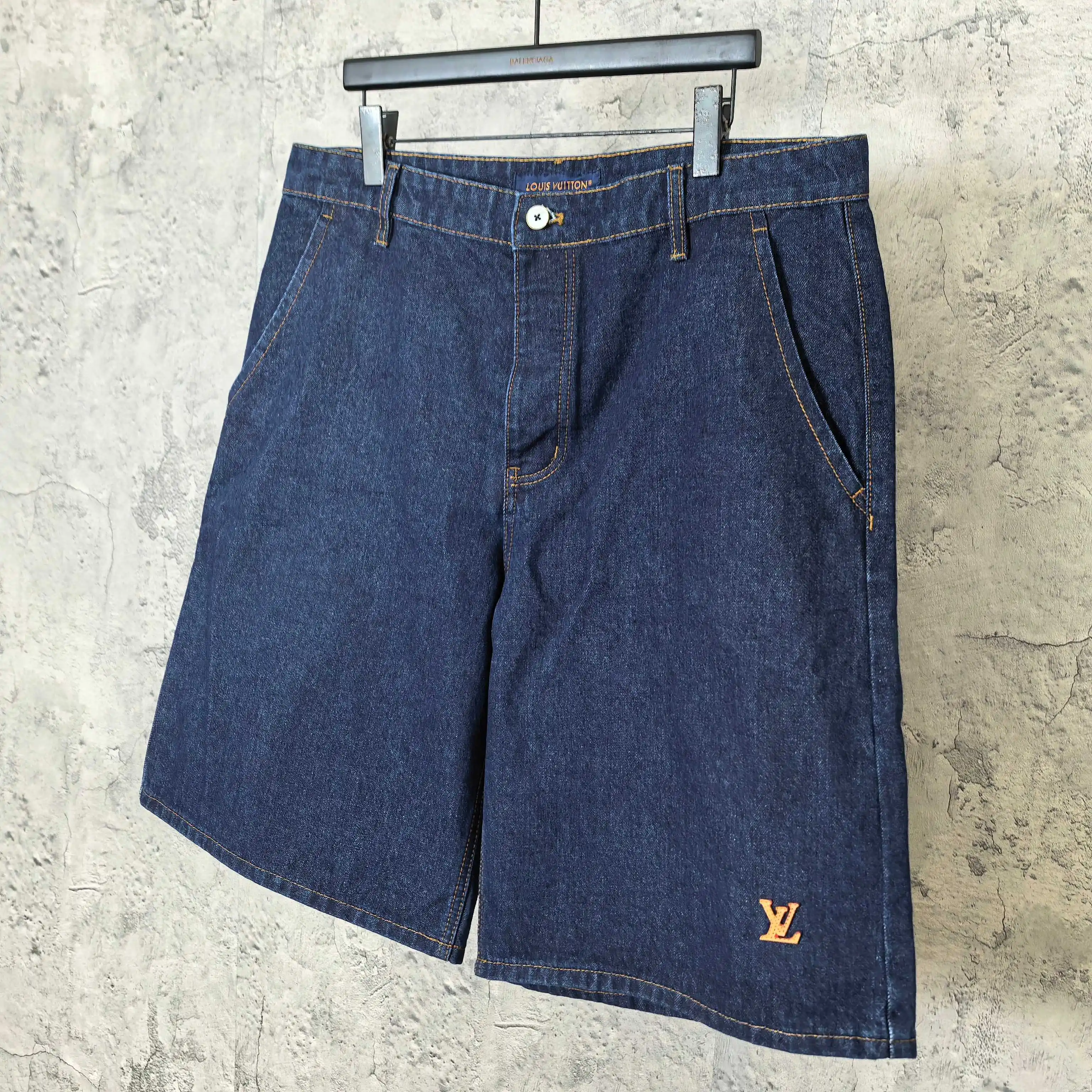 Logo-Embroidered Washed Denim Shorts D19024505 — view 9