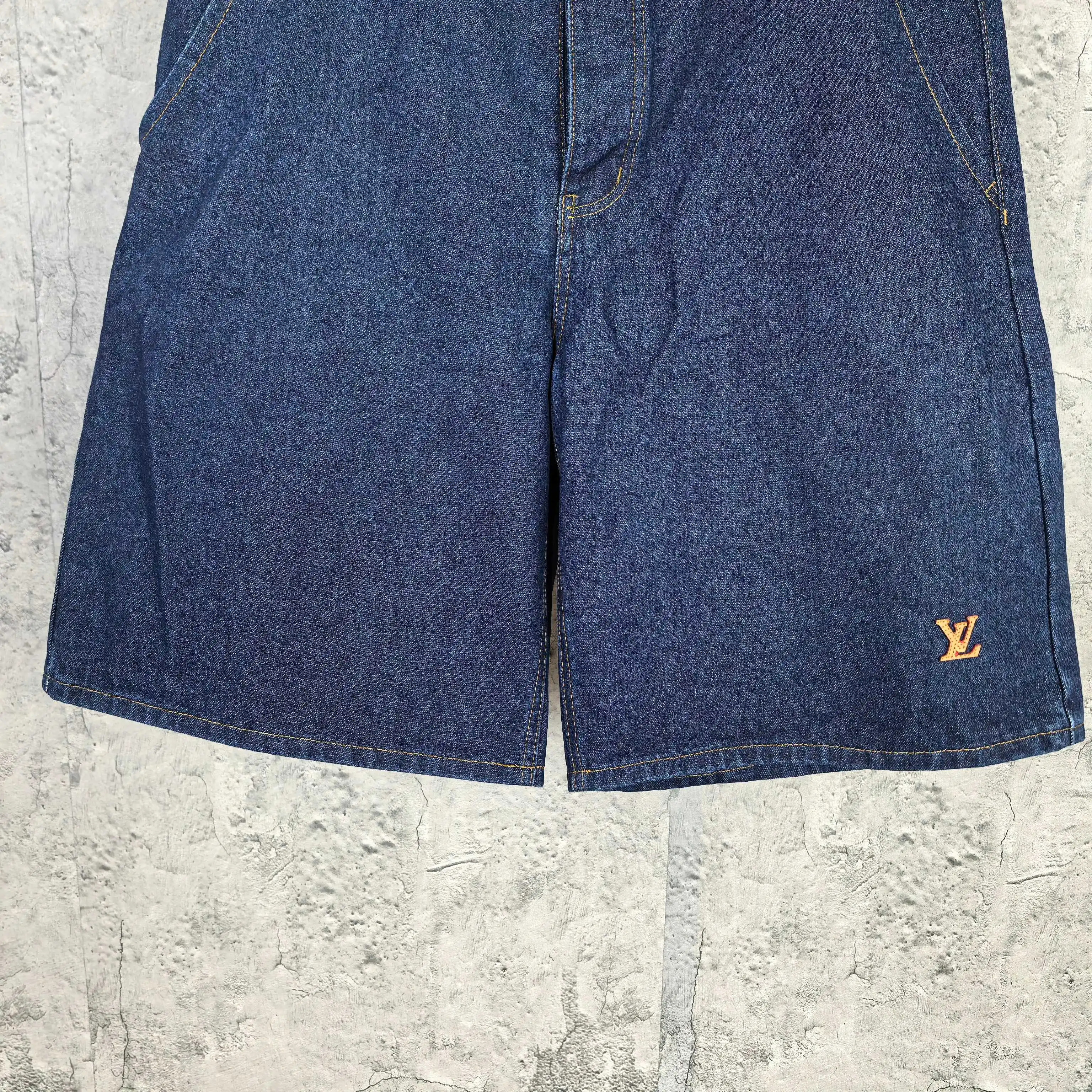 Logo-Embroidered Washed Denim Shorts D19024505 — view 10