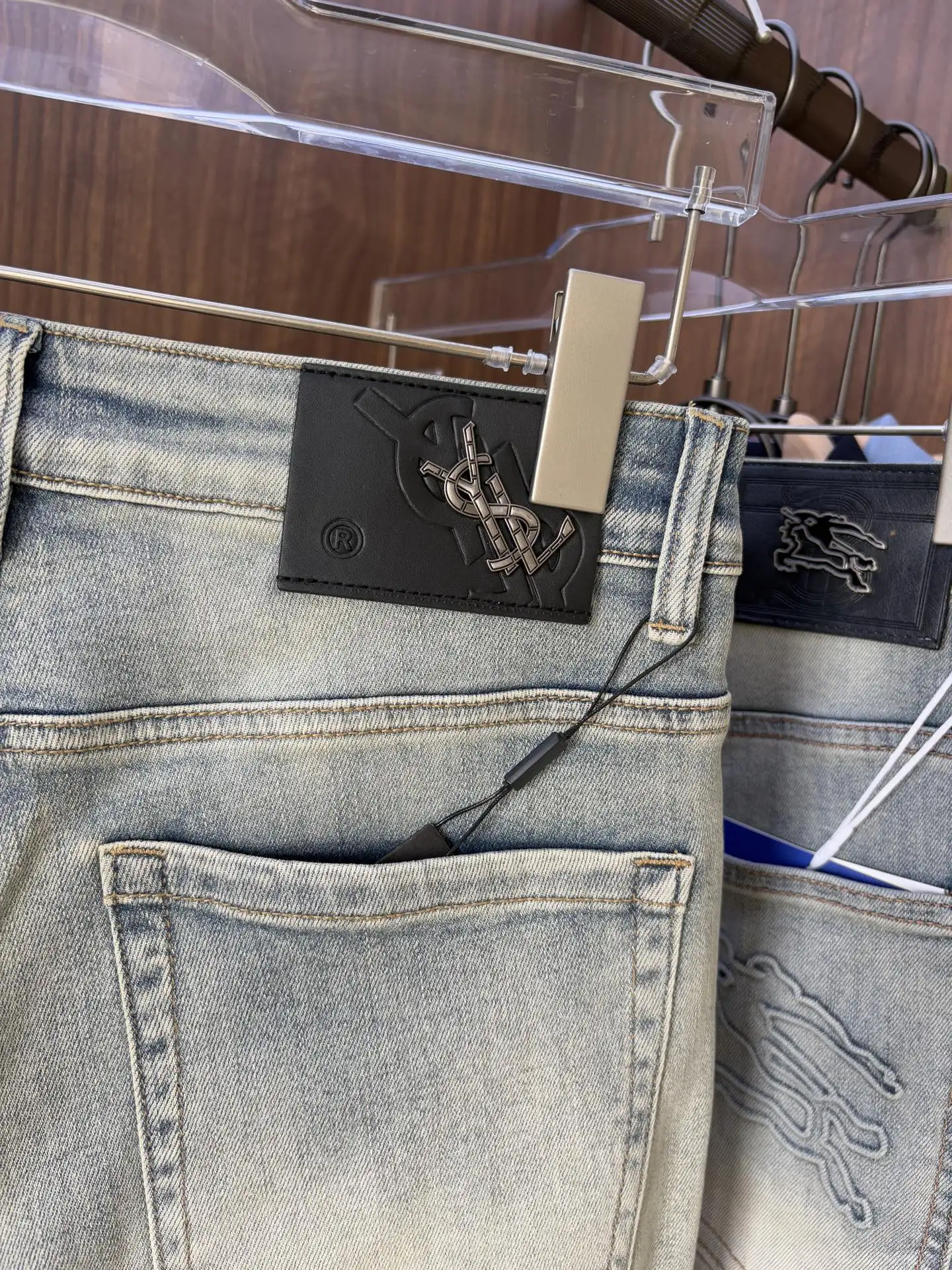 Logo-Patch Slim-Fit Light Wash Jeans D19019078 — view 8