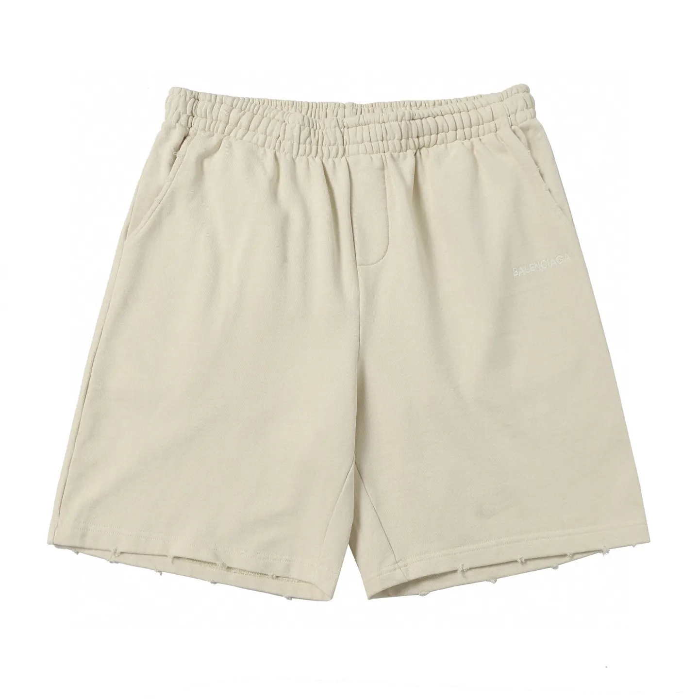 Logo-Embroidered Distressed Cotton Shorts D19013211