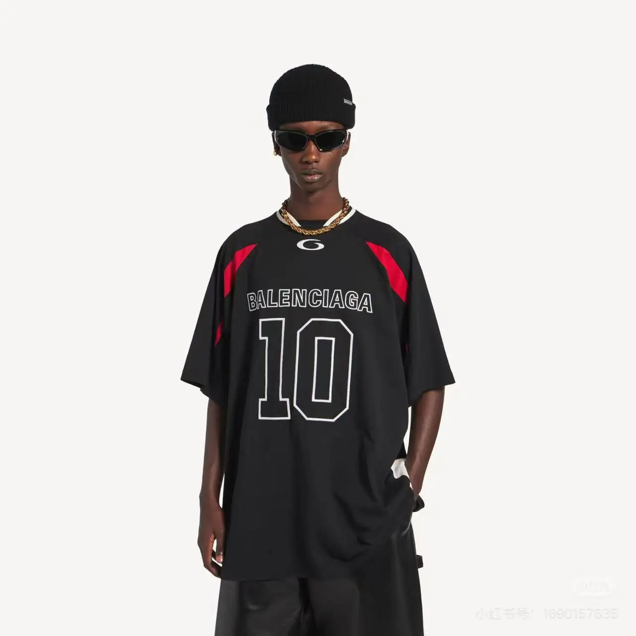 Oversized Embroidered Jersey T-Shirt D19020027