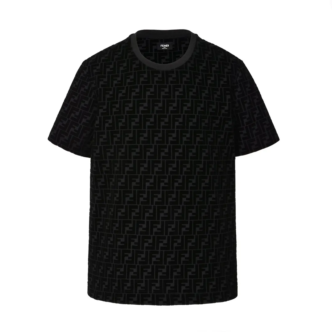 FF Monogram Flocked Cotton-Piqué T-Shirt D19514177