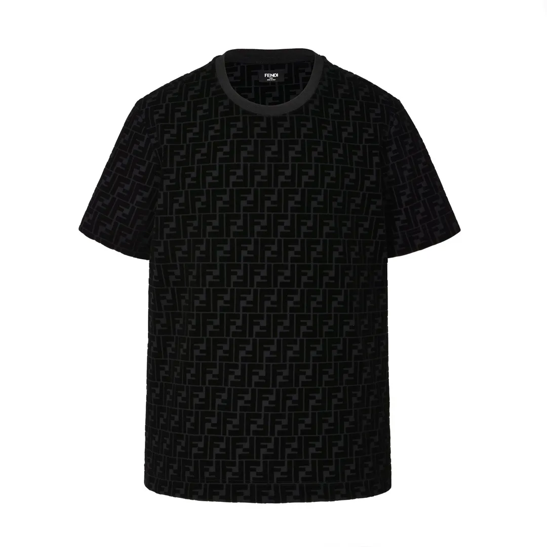 FF Monogram Flocked Cotton-Piqué T-Shirt D19514177