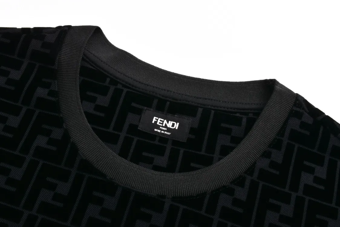 FF Monogram Flocked Cotton-Piqué T-Shirt D19514177 — view 3