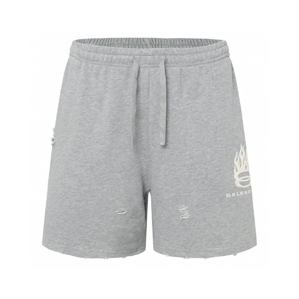 Logo-Embroidered Distressed Cotton-Jersey Shorts D19513205