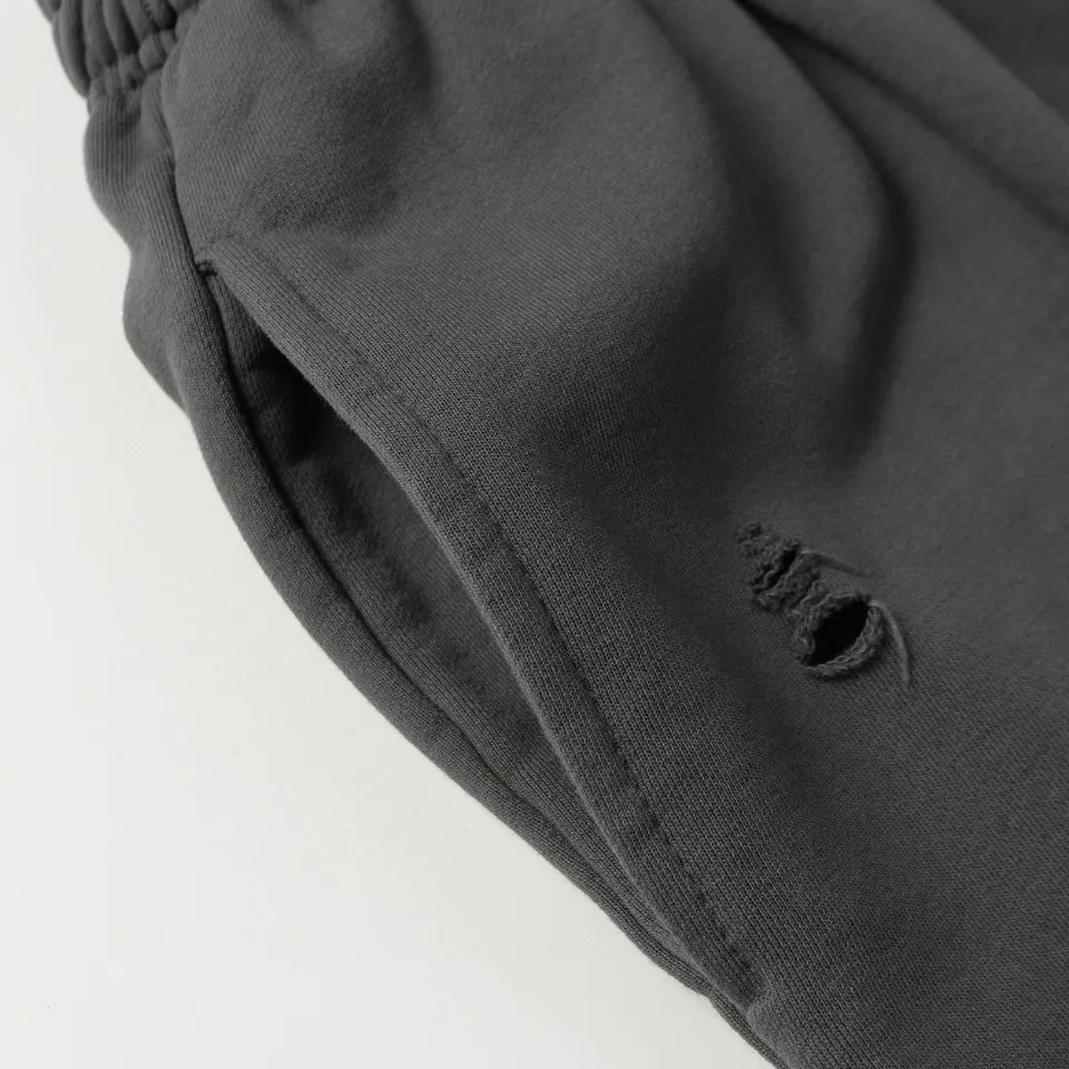 Distressed Flame Logo Embroidered Cotton Shorts D19513204 — view 5
