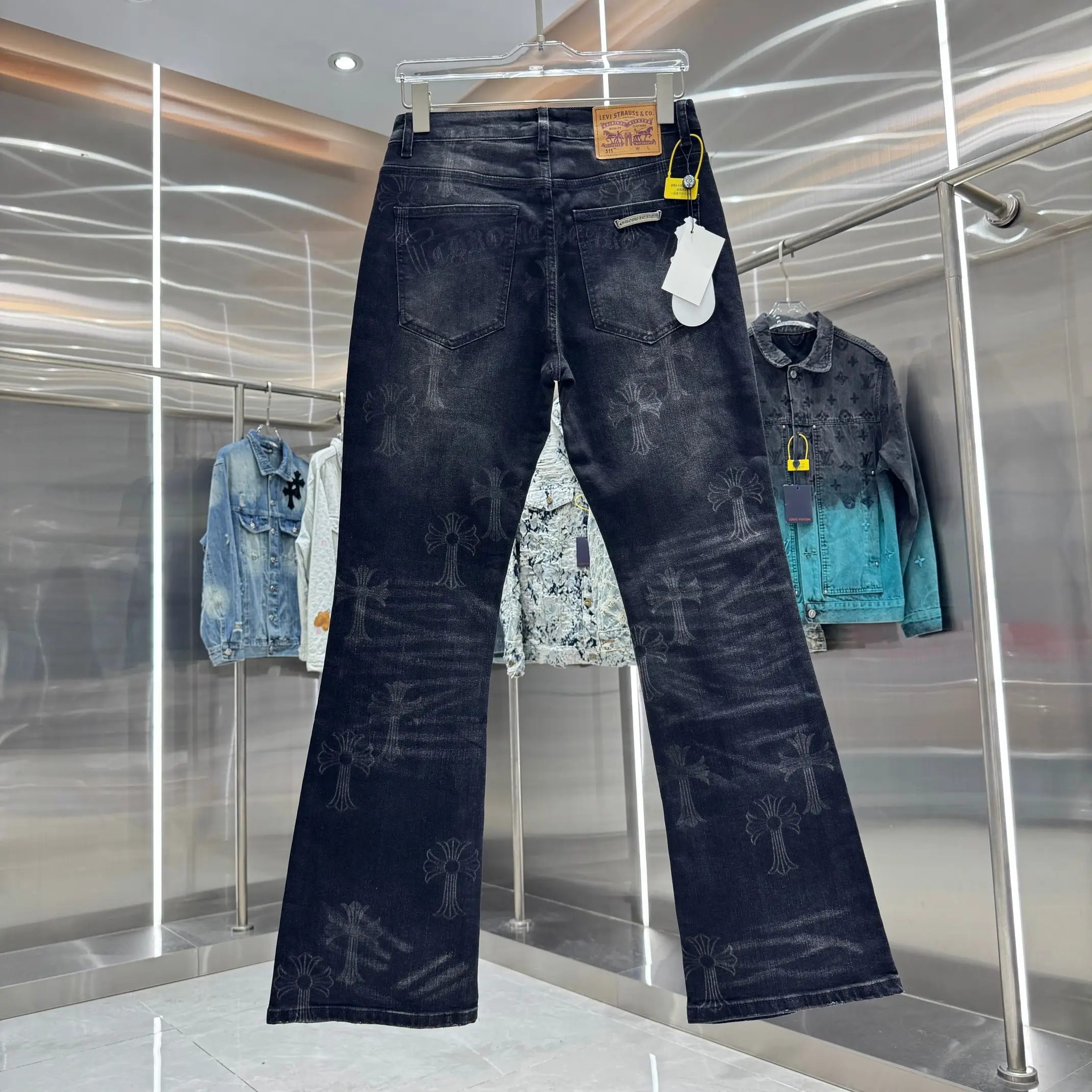 Chrome Hearts Cross-Print Flared Stretch Jeans D20019115 — view 2