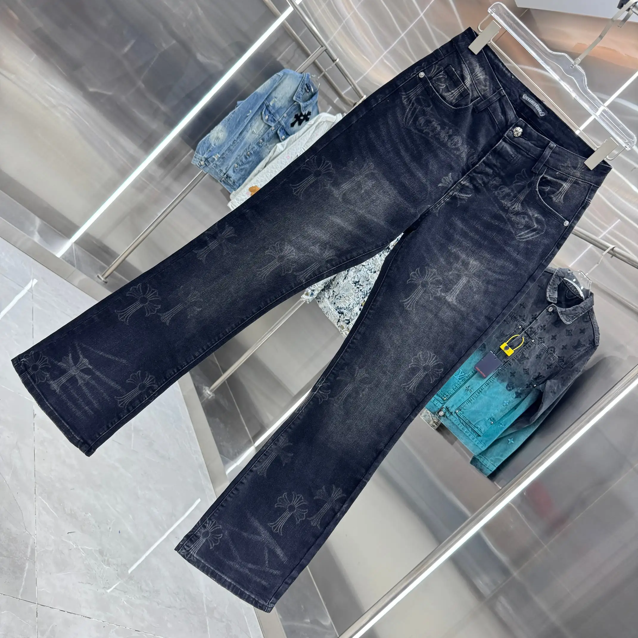Chrome Hearts Cross-Print Flared Stretch Jeans D20019115 — view 3