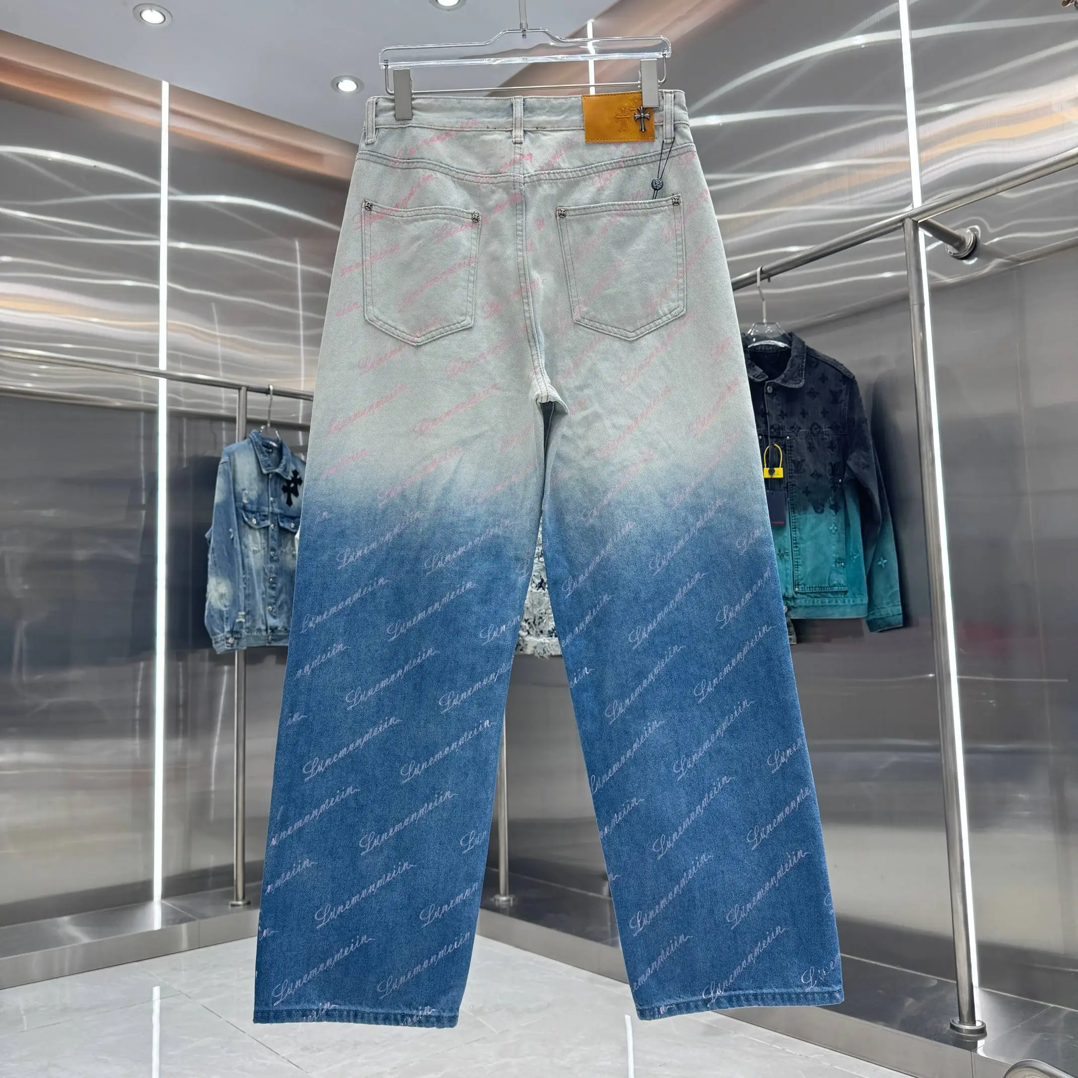 Ombré Monogram Straight-Leg Jeans D20019158 — view 2