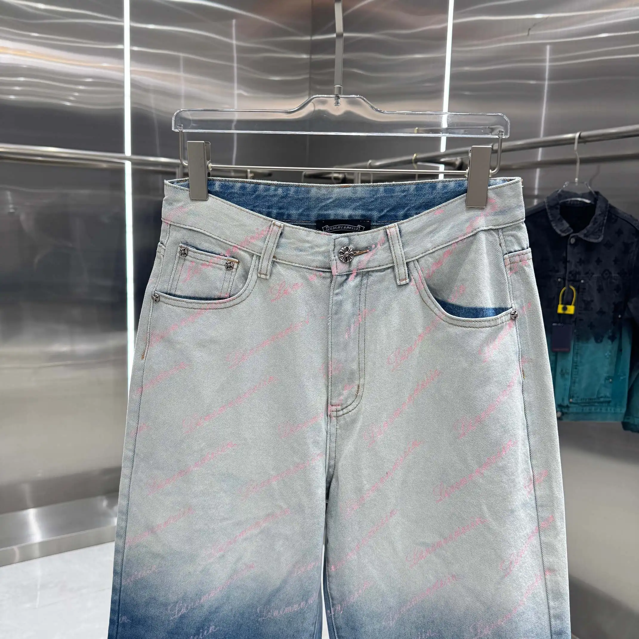 Ombré Monogram Straight-Leg Jeans D20019158 — view 6