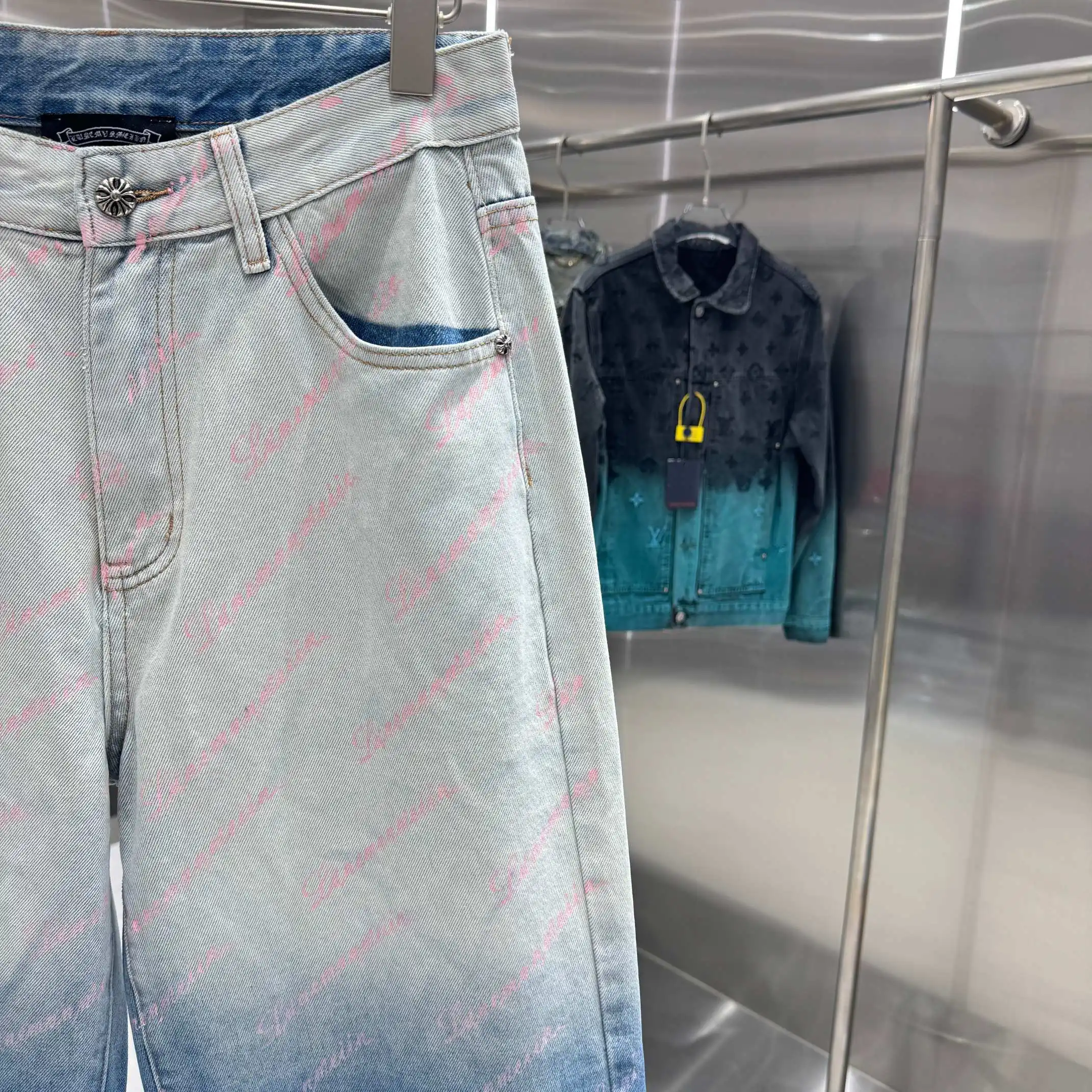 Ombré Monogram Straight-Leg Jeans D20019158 — view 7