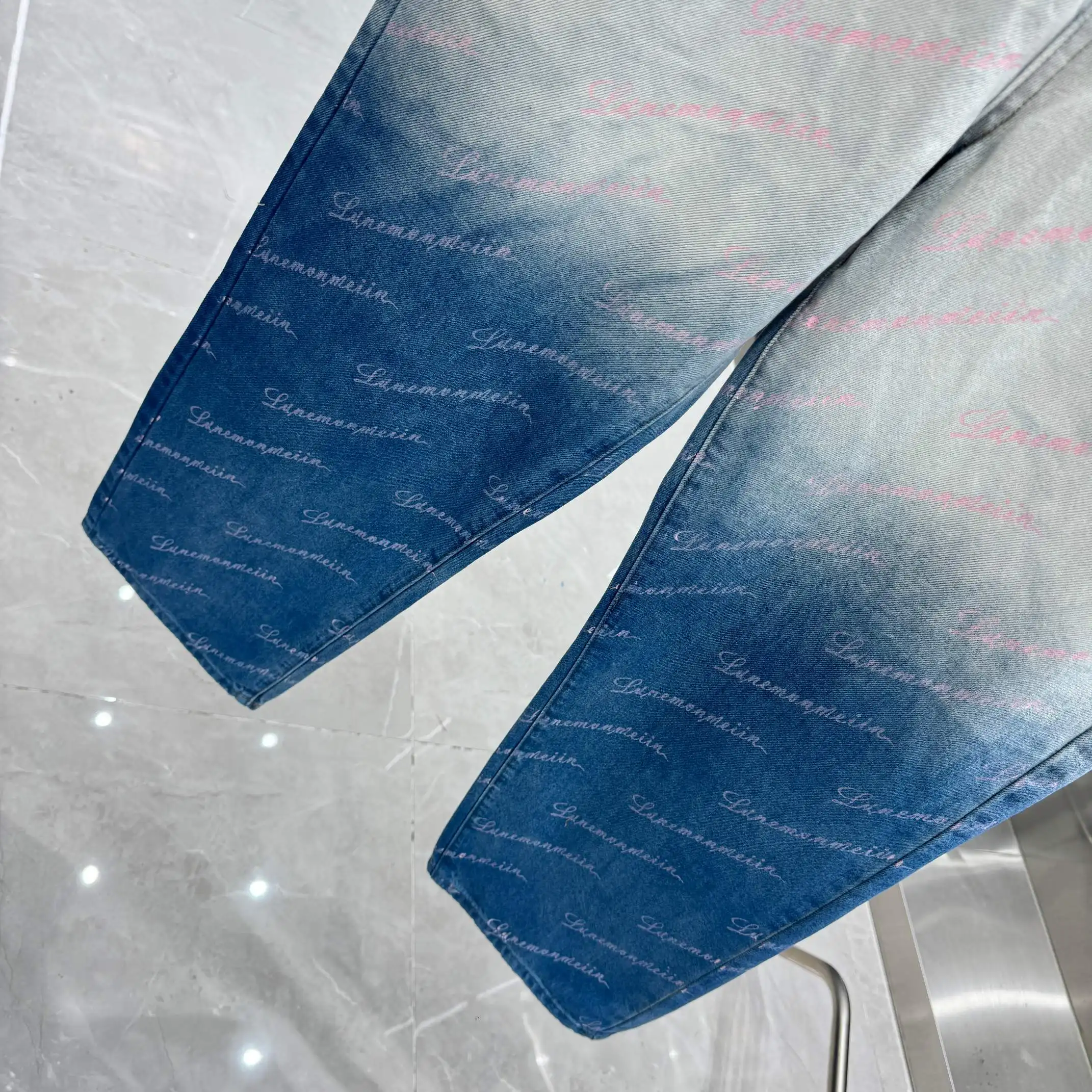 Ombré Monogram Straight-Leg Jeans D20019158 — view 9