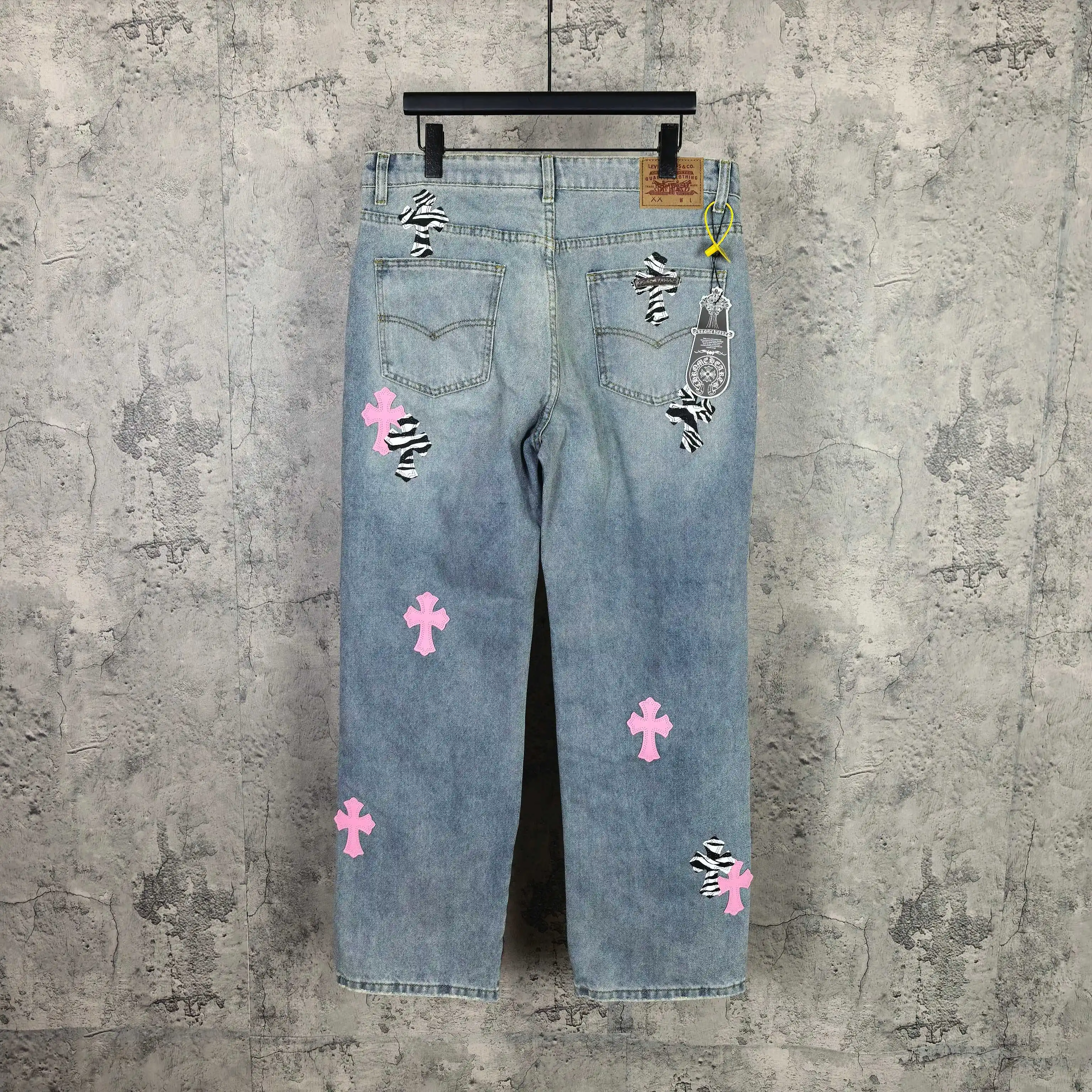 Chrome Hearts Zebra Patch Distressed Jeans D20024510 — view 2