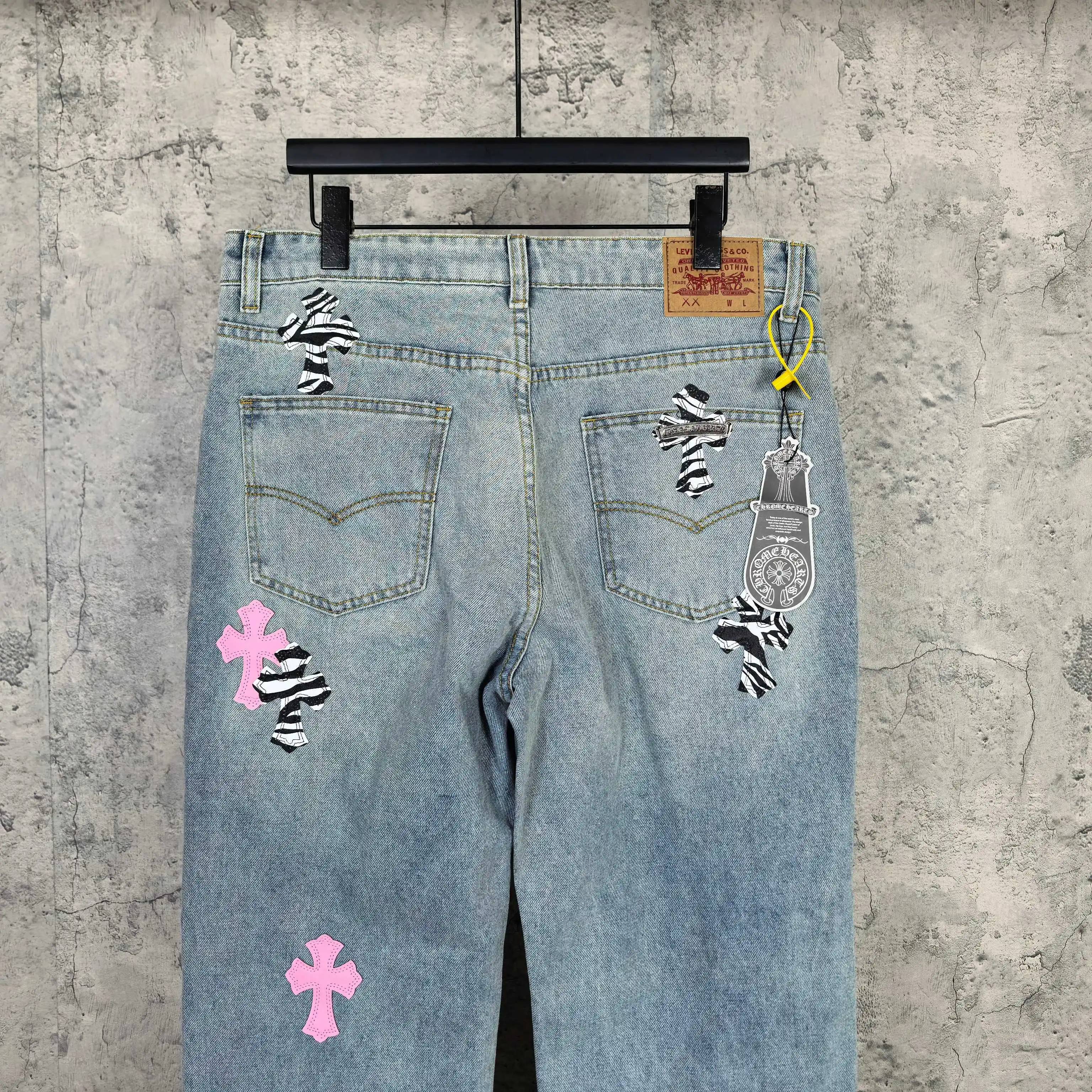 Chrome Hearts Zebra Patch Distressed Jeans D20024510 — view 6