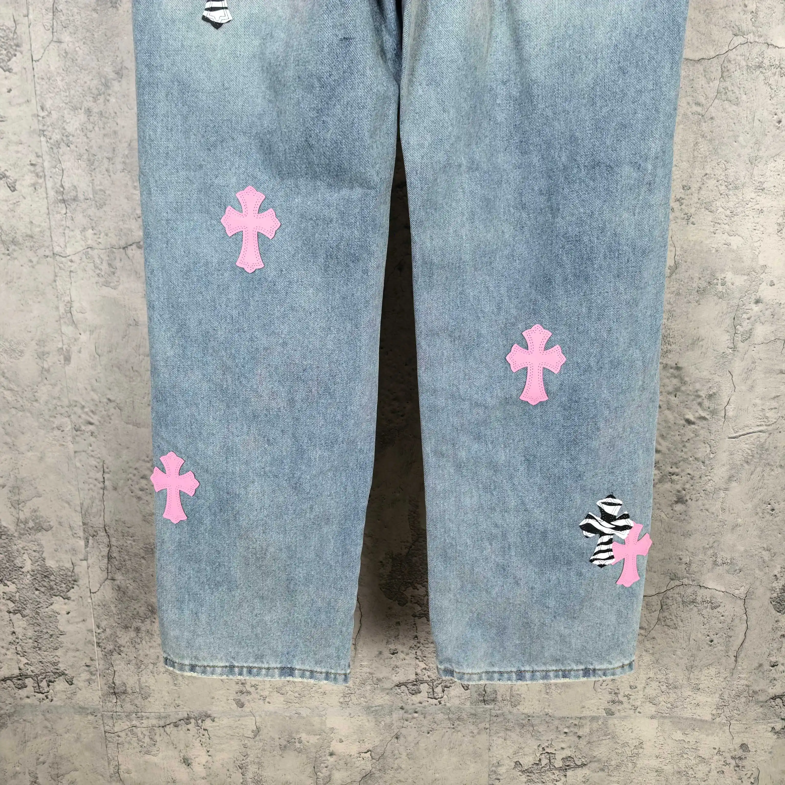Chrome Hearts Zebra Patch Distressed Jeans D20024510 — view 12