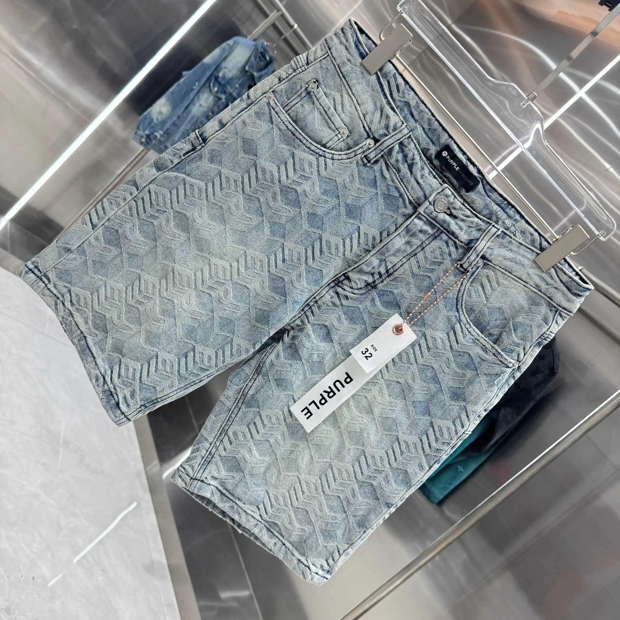 Monogram Embossed Denim Shorts D20019162 — view 3