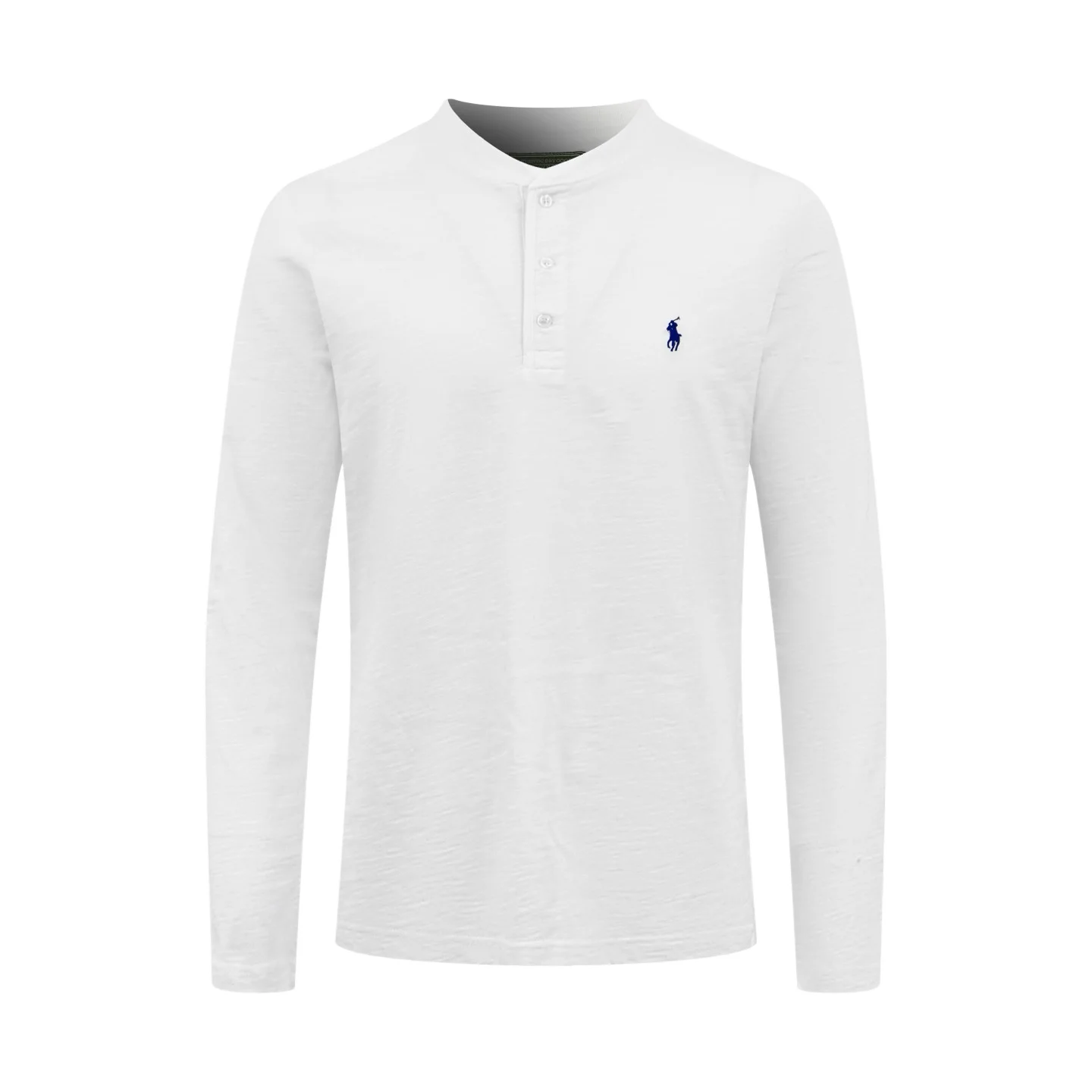 Slub Cotton Henley Long-Sleeve Top D20022530