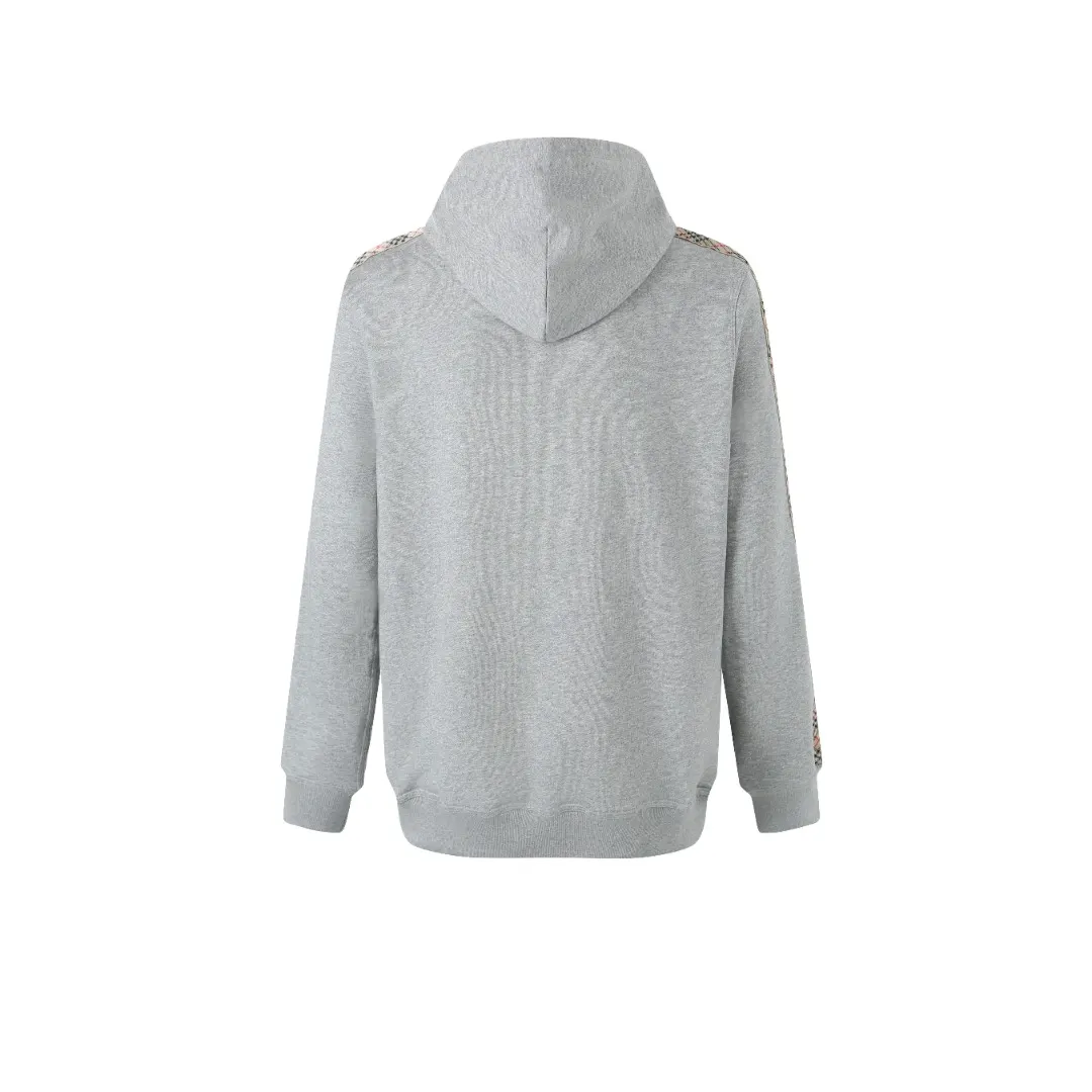 Check-Trim Embroidered Zip-Up Hoodie D20521673 — view 3