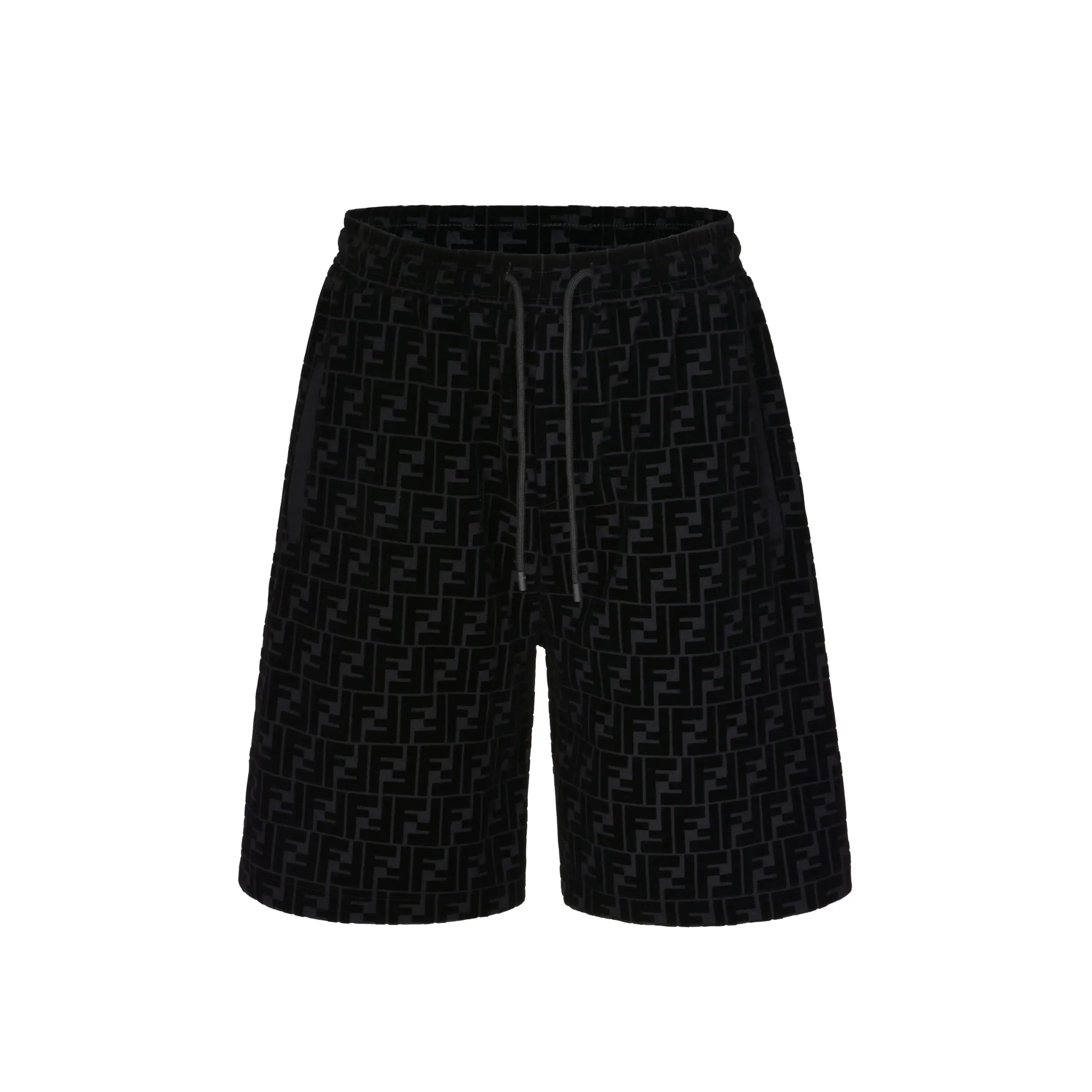 FF Monogram Flocked Cotton-Piqué Shorts D20514178