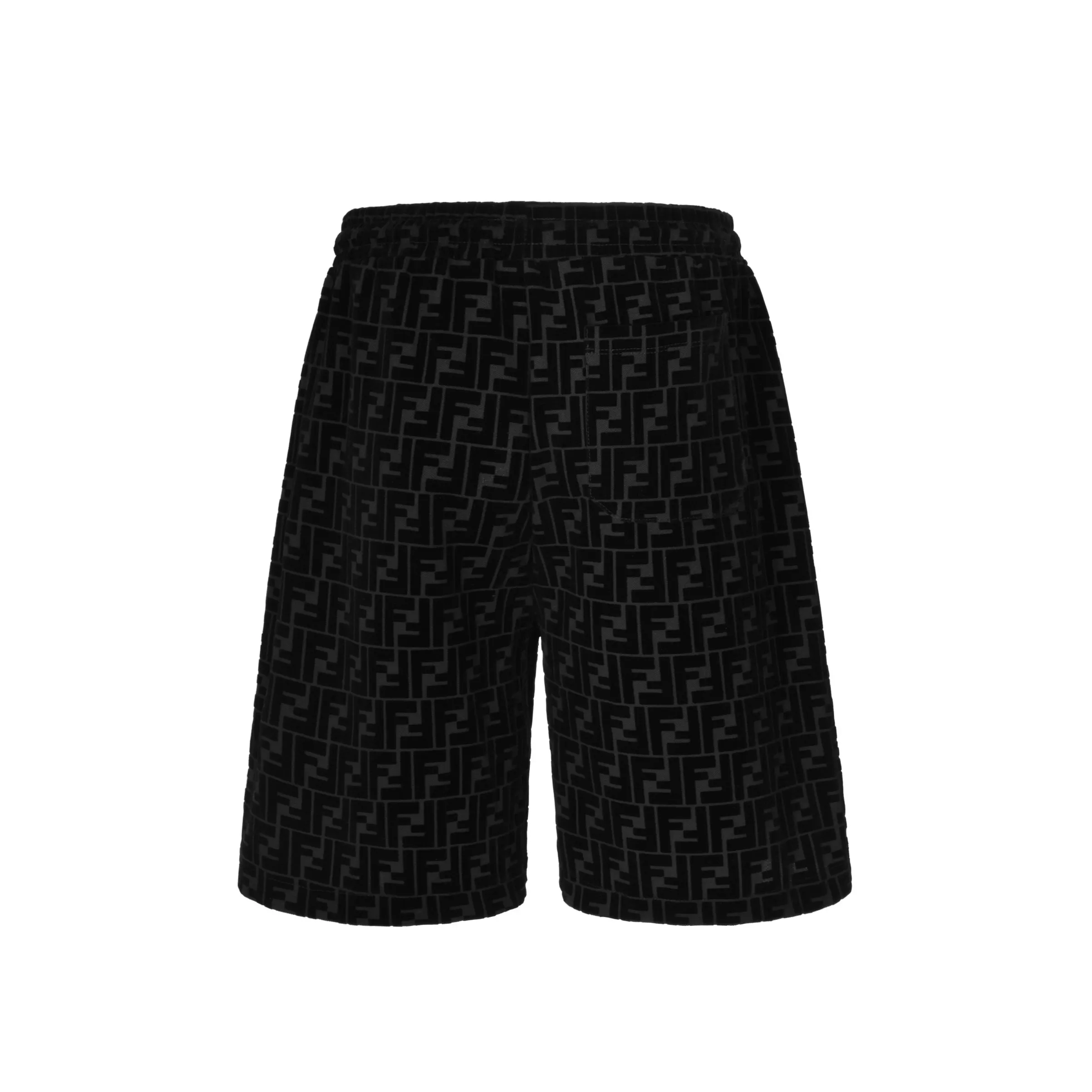 FF Monogram Flocked Cotton-Piqué Shorts D20514178 — view 2