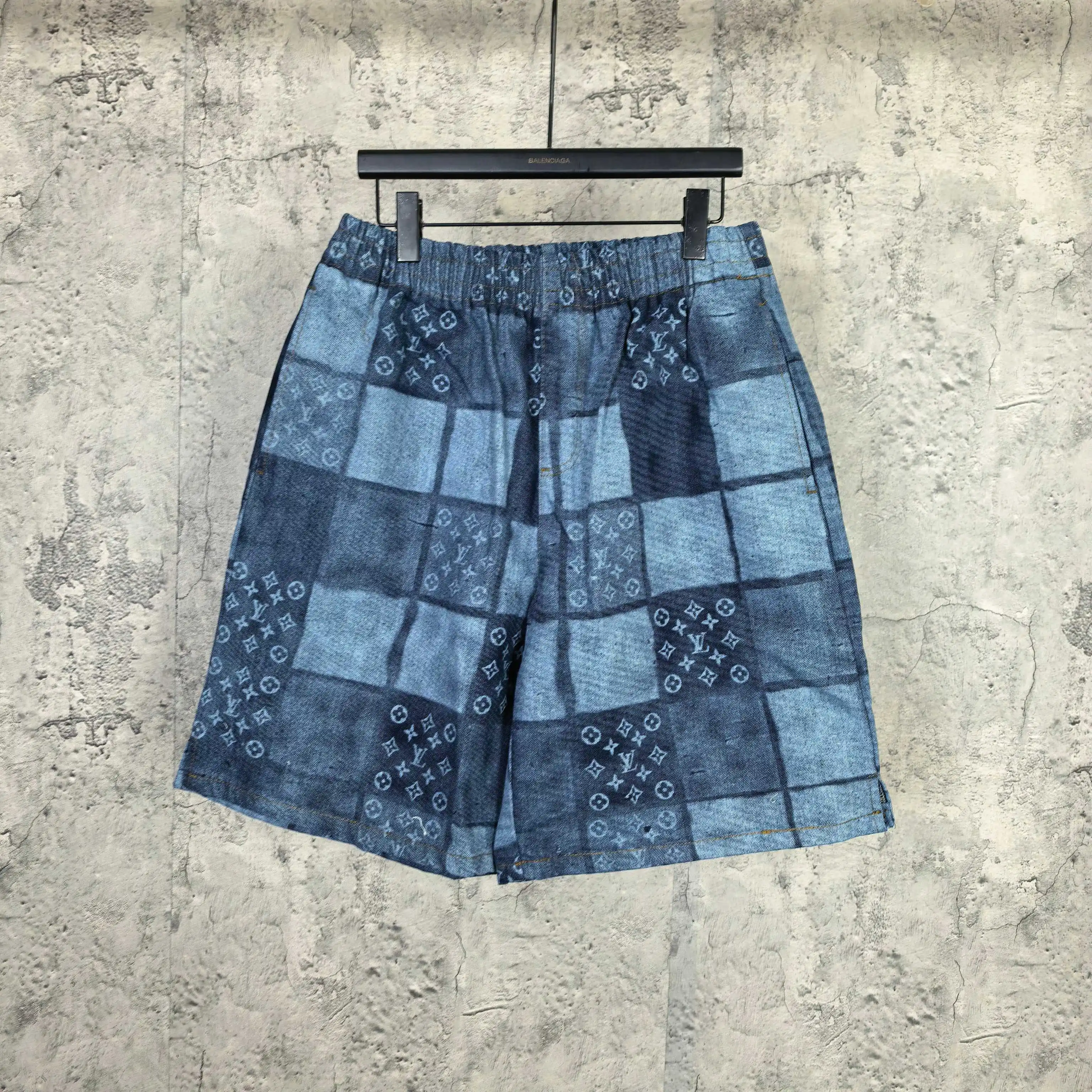 Monogram Patchwork Denim Drawstring Shorts D20524508
