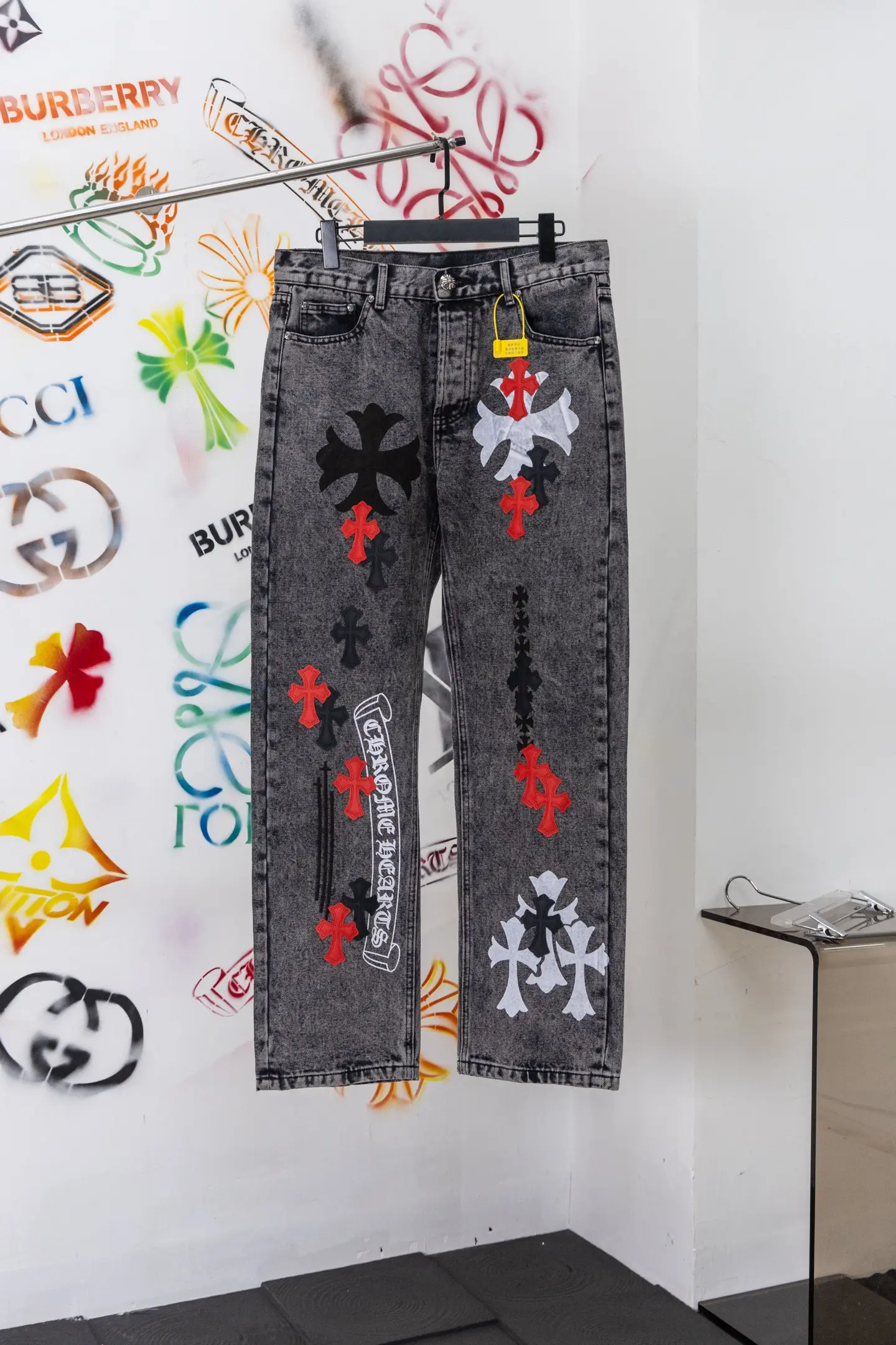 Chrome Hearts Cross Patch Straight-Leg Jeans D20519773