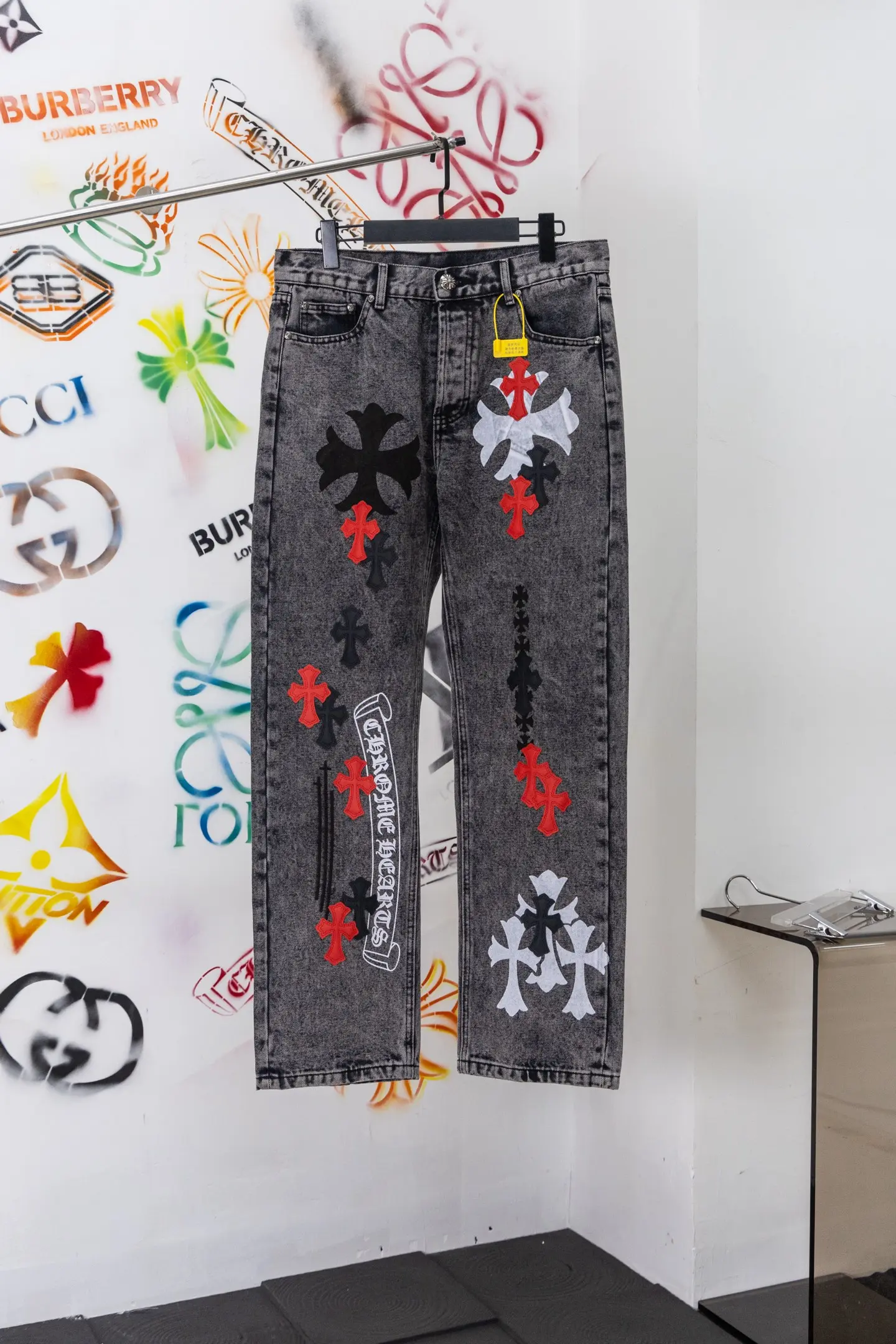 Chrome Hearts Cross Patch Straight-Leg Jeans D20519773