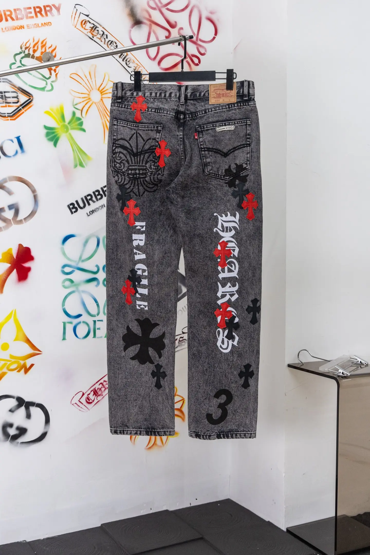 Chrome Hearts Cross Patch Straight-Leg Jeans D20519773 — view 2