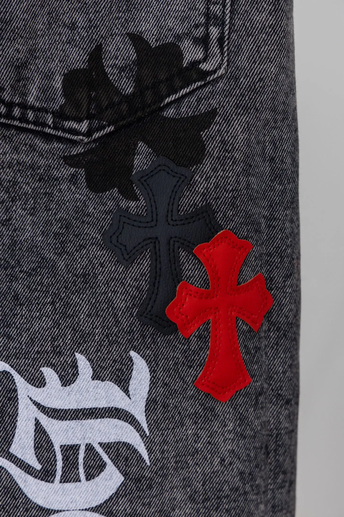 Chrome Hearts Cross Patch Straight-Leg Jeans D20519773 — view 13